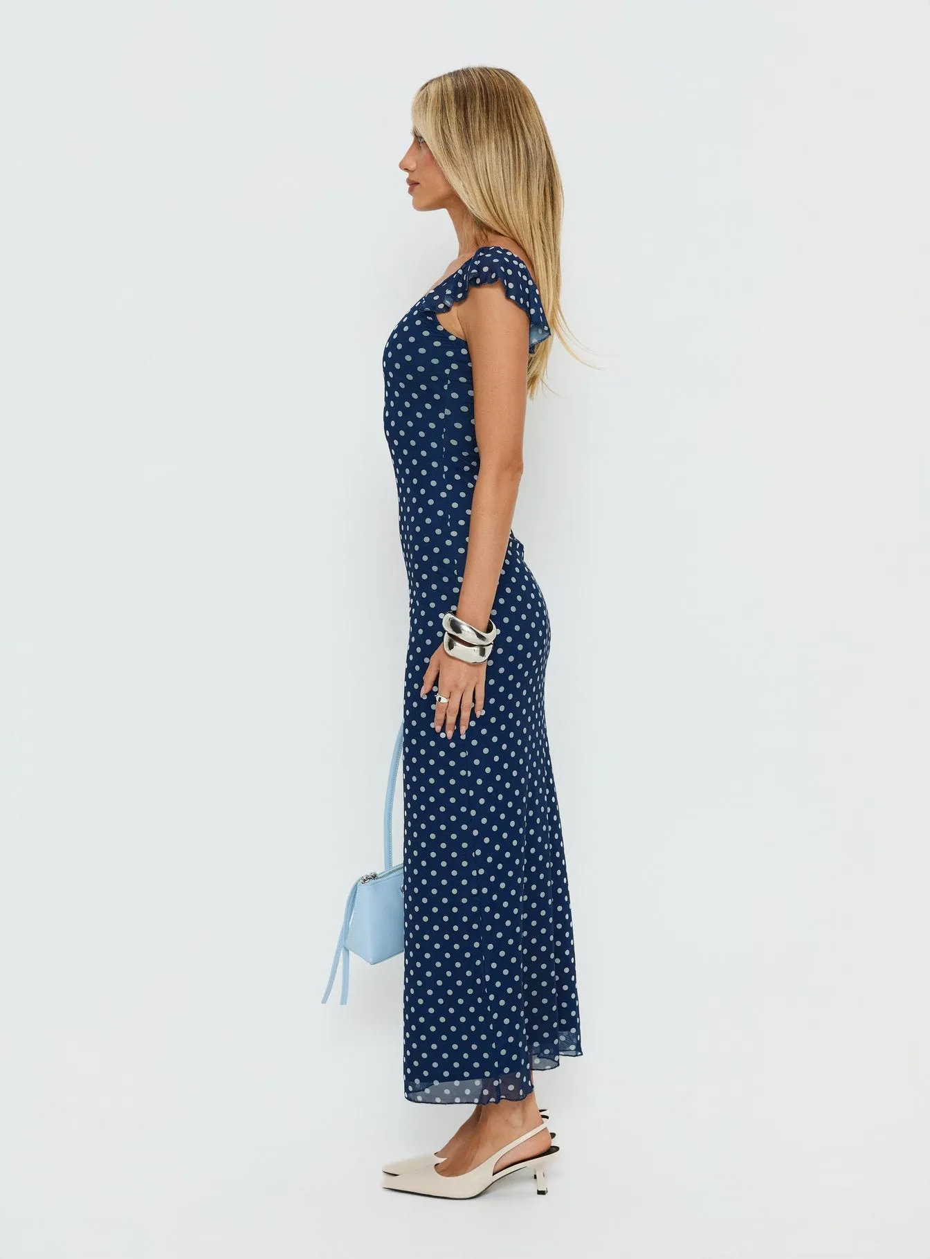 Sandberg Maxi Dress Blue Polka Dot sold by Princess Polly product image thumbnail 4