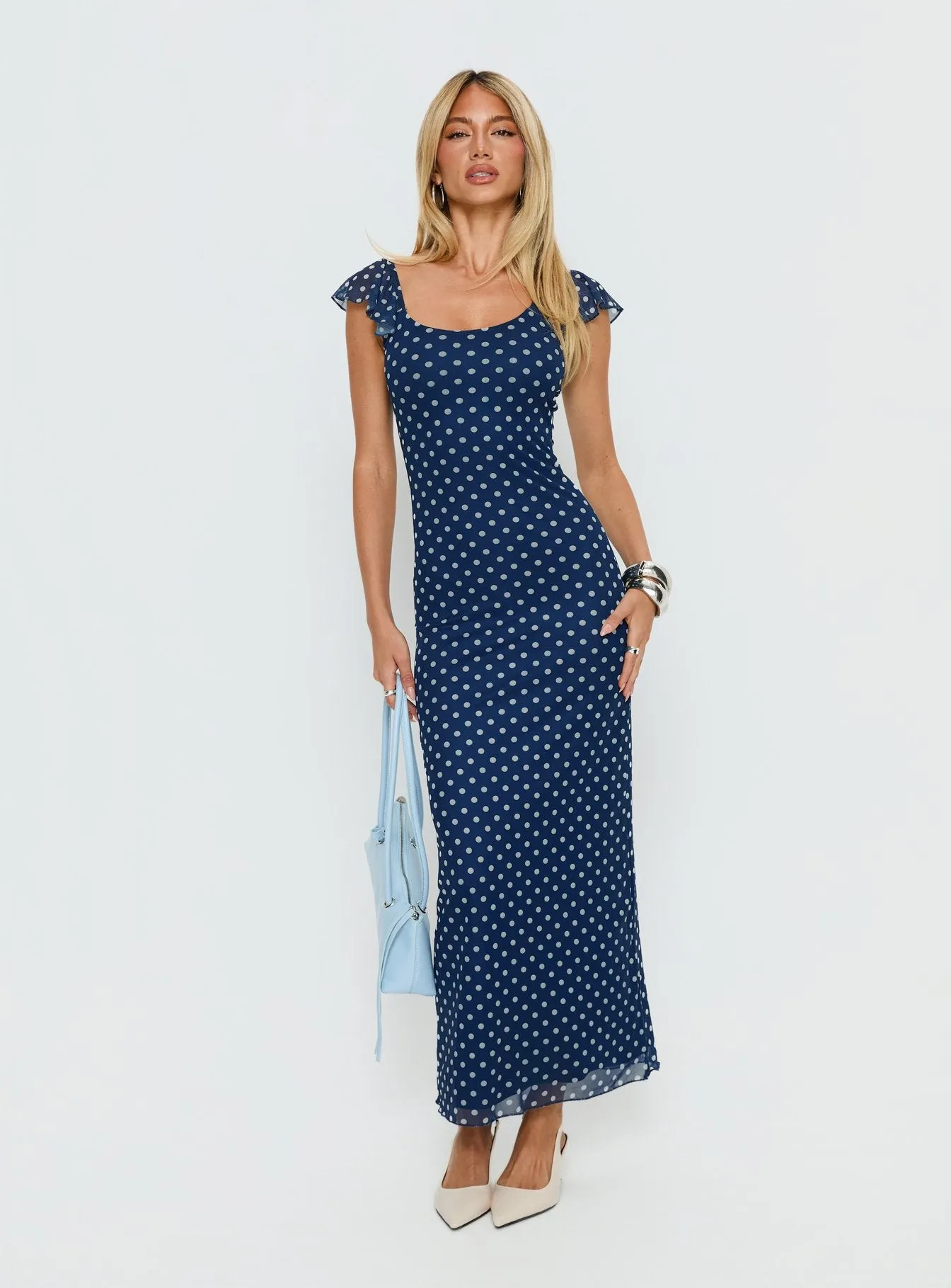 Sandberg Maxi Dress Blue Polka Dot sold by Princess Polly product image thumbnail 2