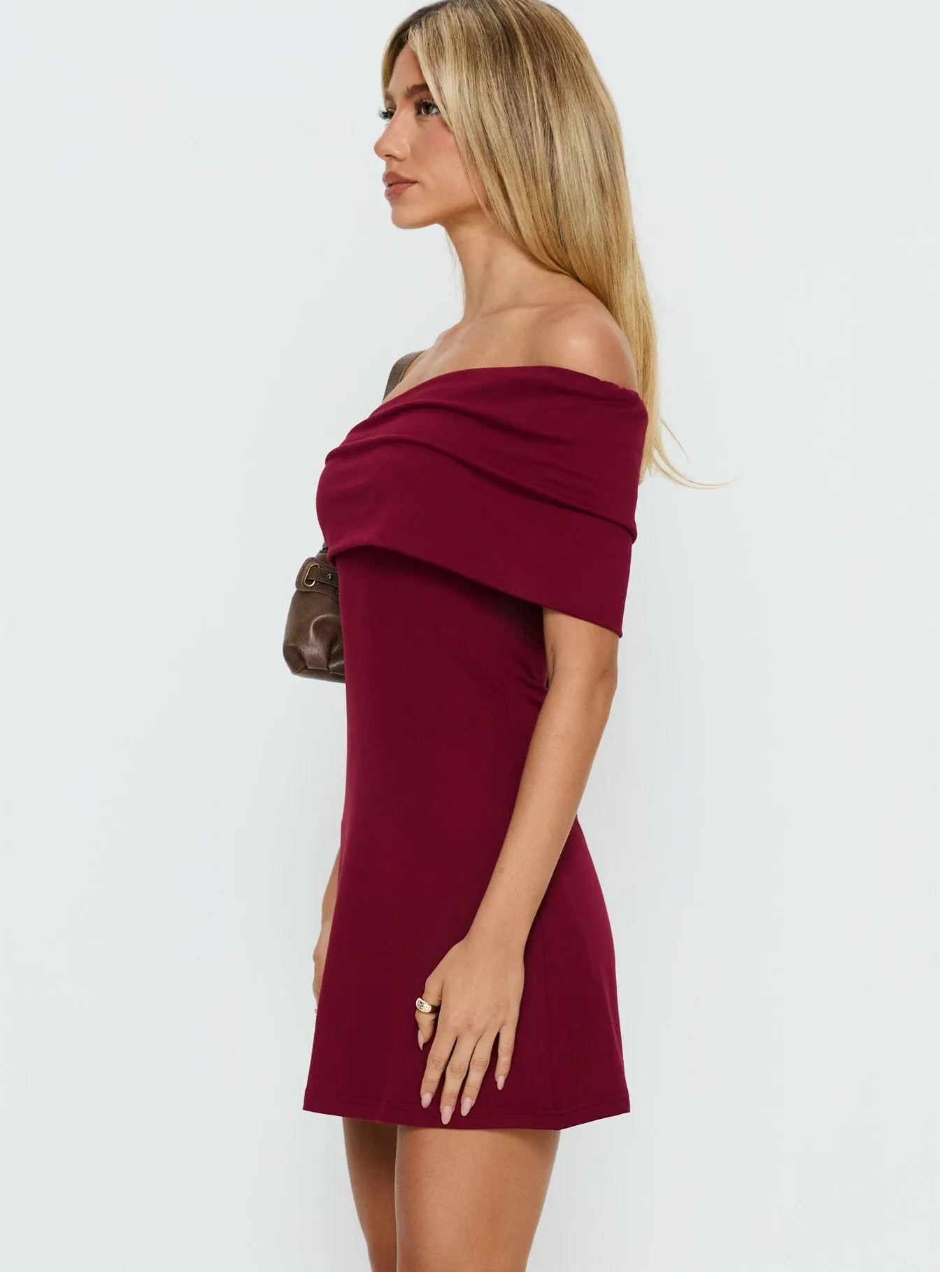 Laurencia One Shoulder Mini Dress Cherry sold by Princess Polly product image thumbnail 3