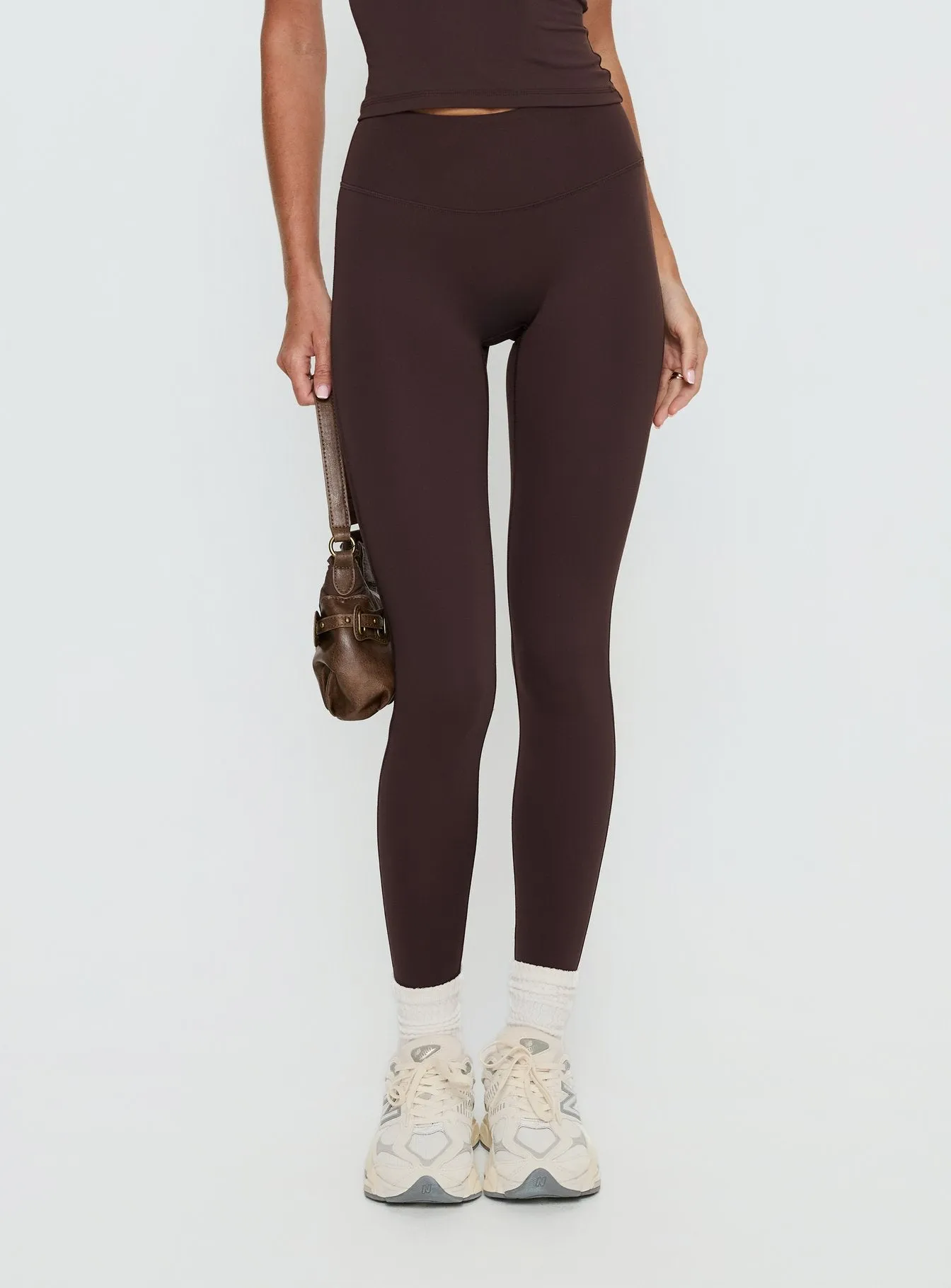 Stride Active Invisible Scrunch Leggings Brown sold by Princess Polly product image thumbnail 2
