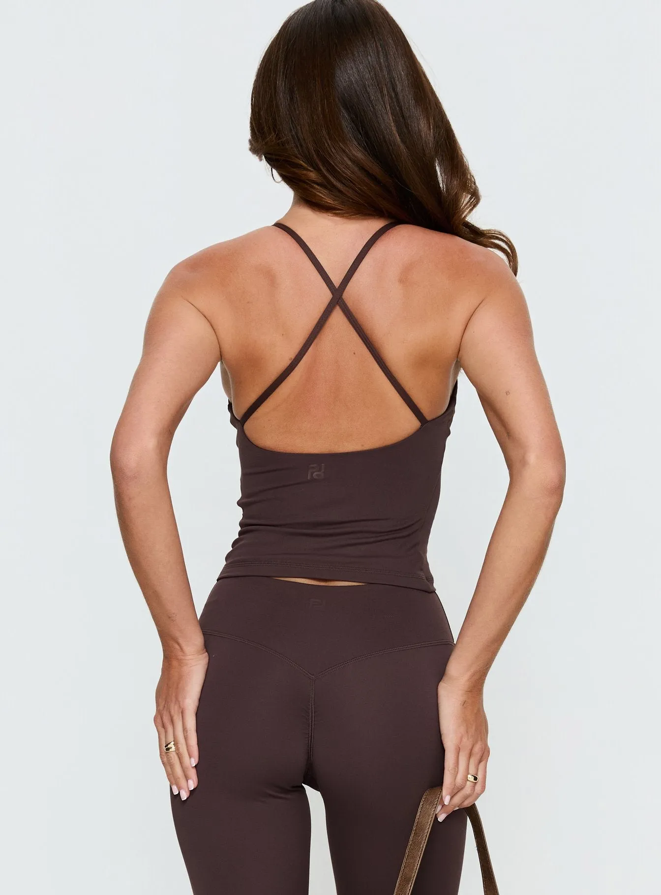 Pace Active Cross Back Tank Top Brown sold by Princess Polly product image thumbnail 5