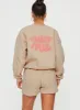 Princess Polly Crew Neck Sweatshirt Bubble Text Sand/ Pink sold by Princess Polly