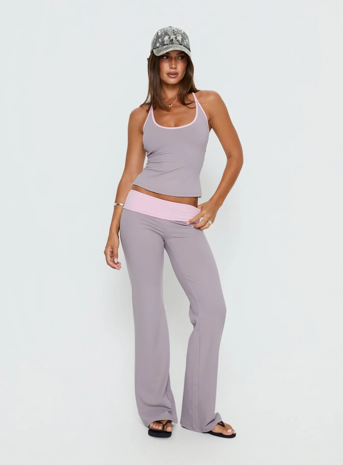 Kobee Jersey Halter Top Slate / Dusty Pink sold by Princess Polly product image thumbnail 3