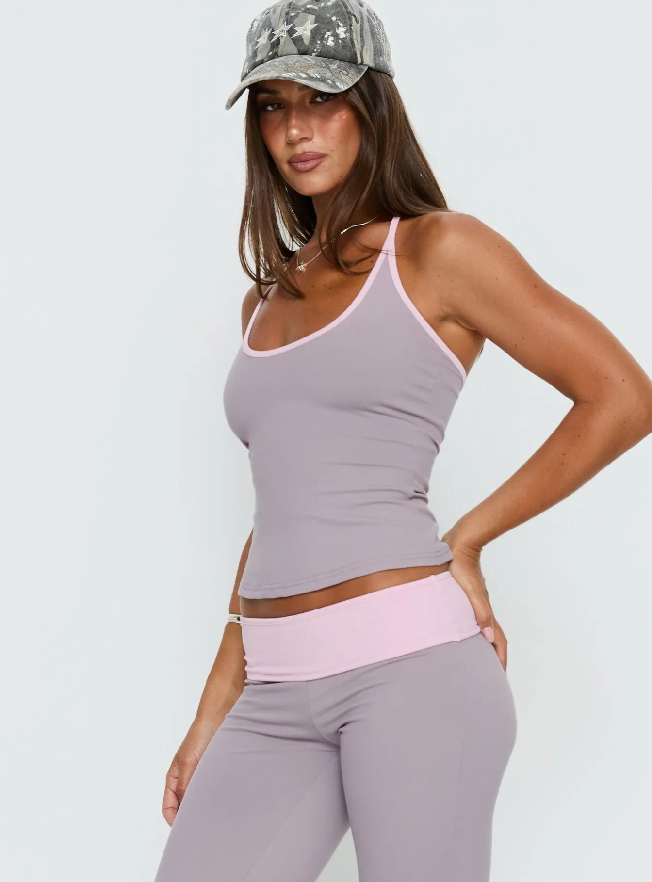 Kobee Jersey Halter Top Slate / Dusty Pink sold by Princess Polly product image thumbnail 4