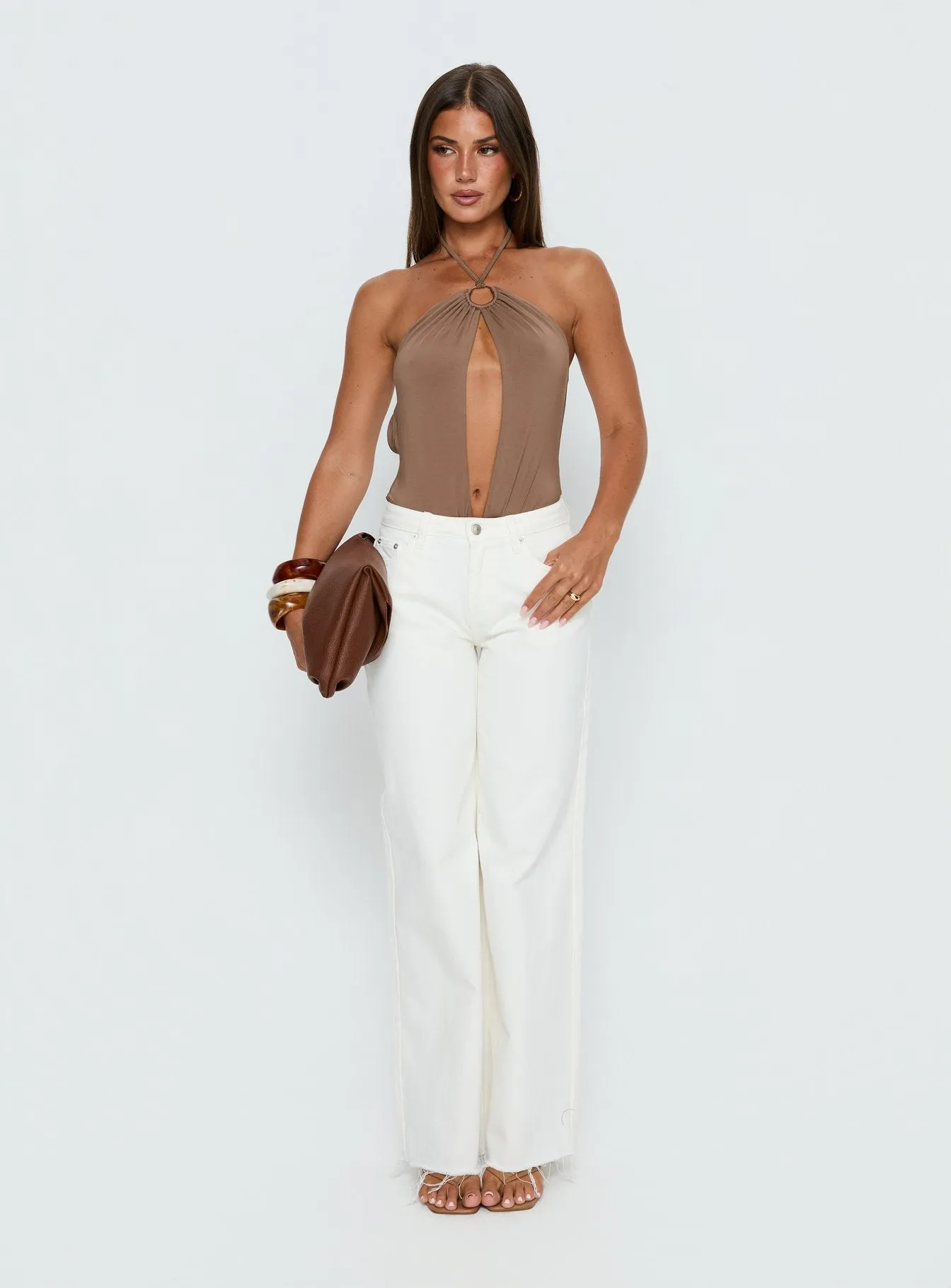 Damiana Cut Out Bodysuit Brown sold by Princess Polly product image thumbnail 3