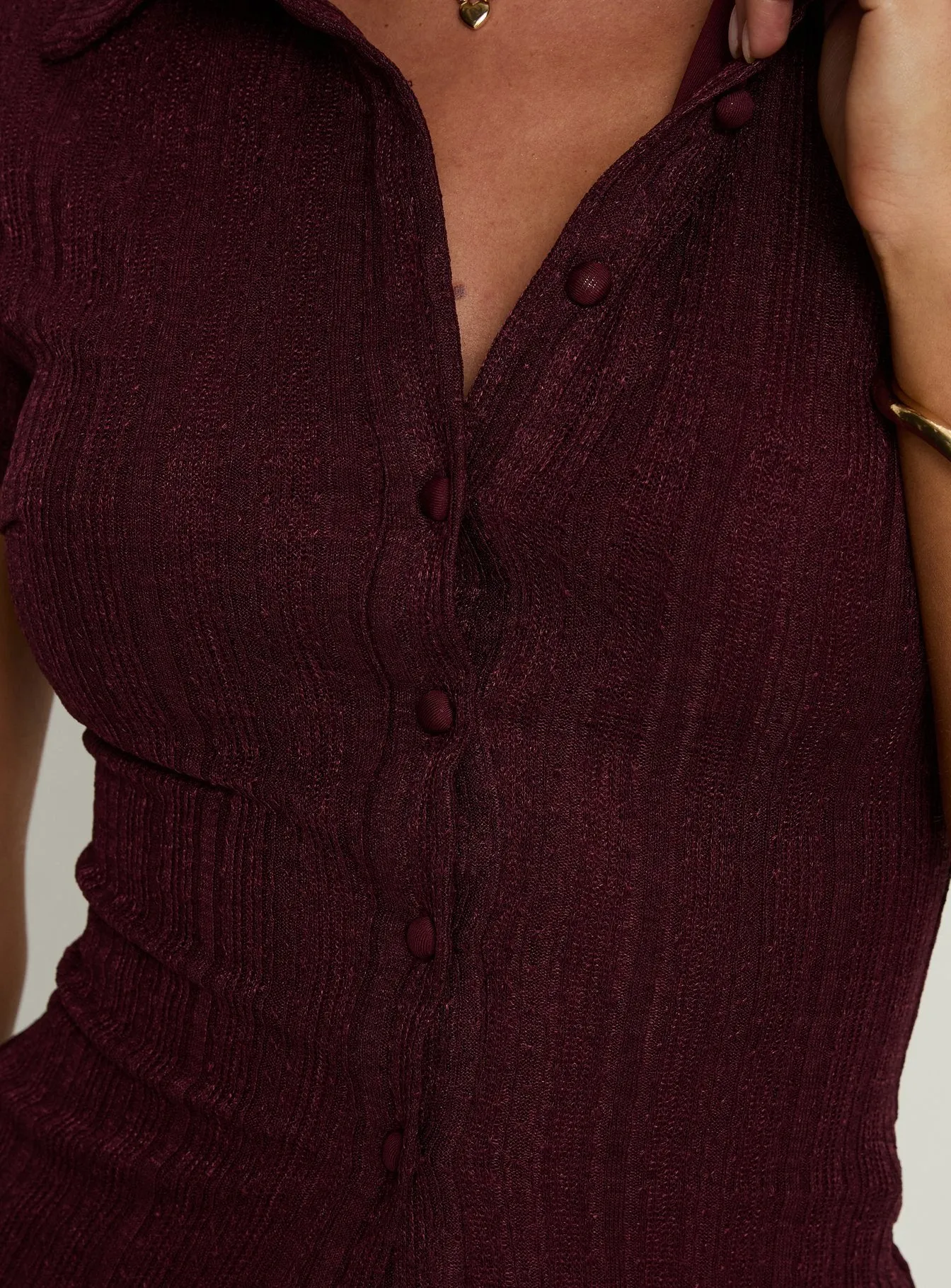 When You Sleep Short Sleeve Top Wine sold by Princess Polly product image thumbnail 5