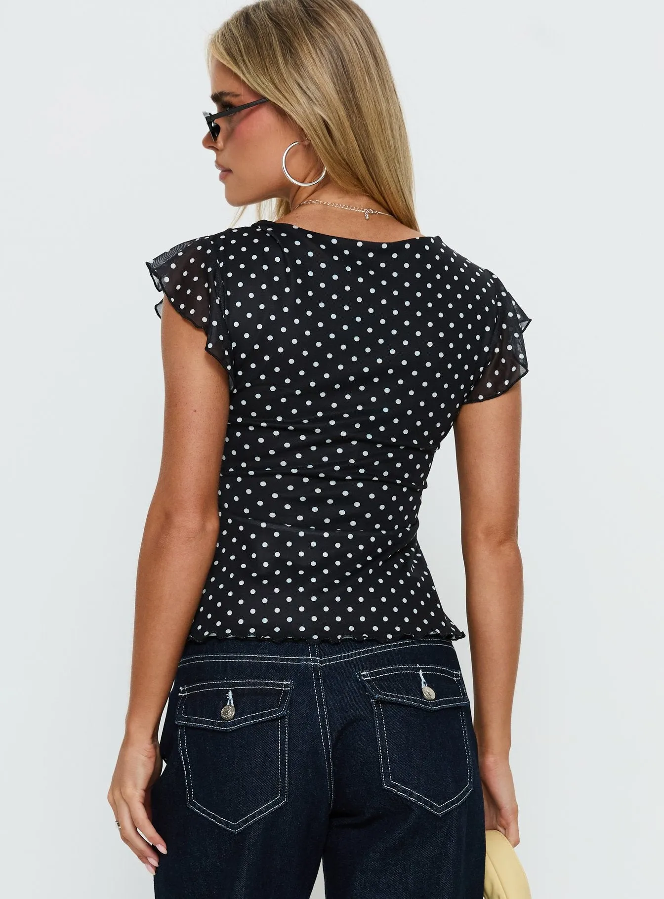 Auroraah Frill Top Black Polka sold by Princess Polly product image thumbnail 5