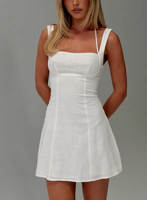 Kourtnae Halter Mini Dress White sold by Princess Polly