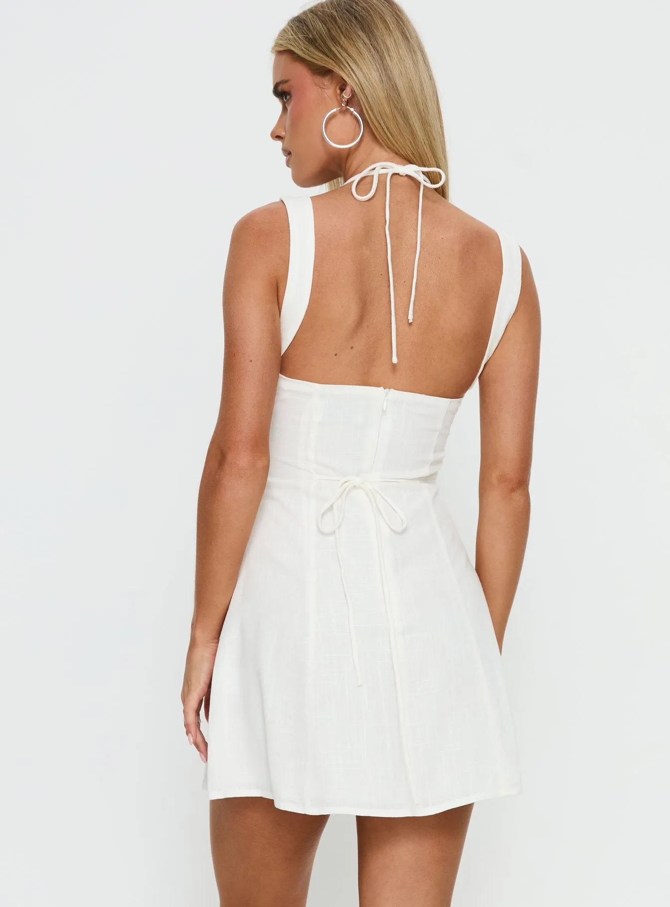 Kourtnae Halter Mini Dress White sold by Princess Polly product image thumbnail 5