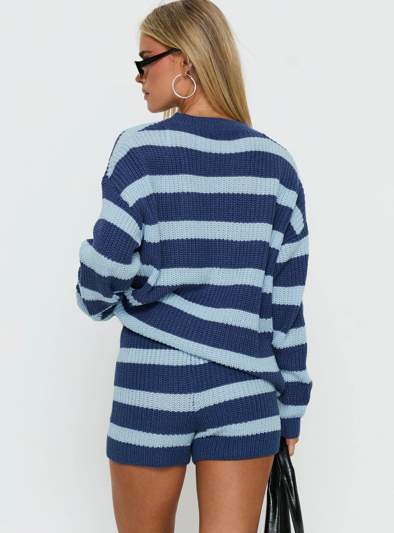 Kealin Knit Shorts Blue Stripe sold by Princess Polly product image thumbnail 5
