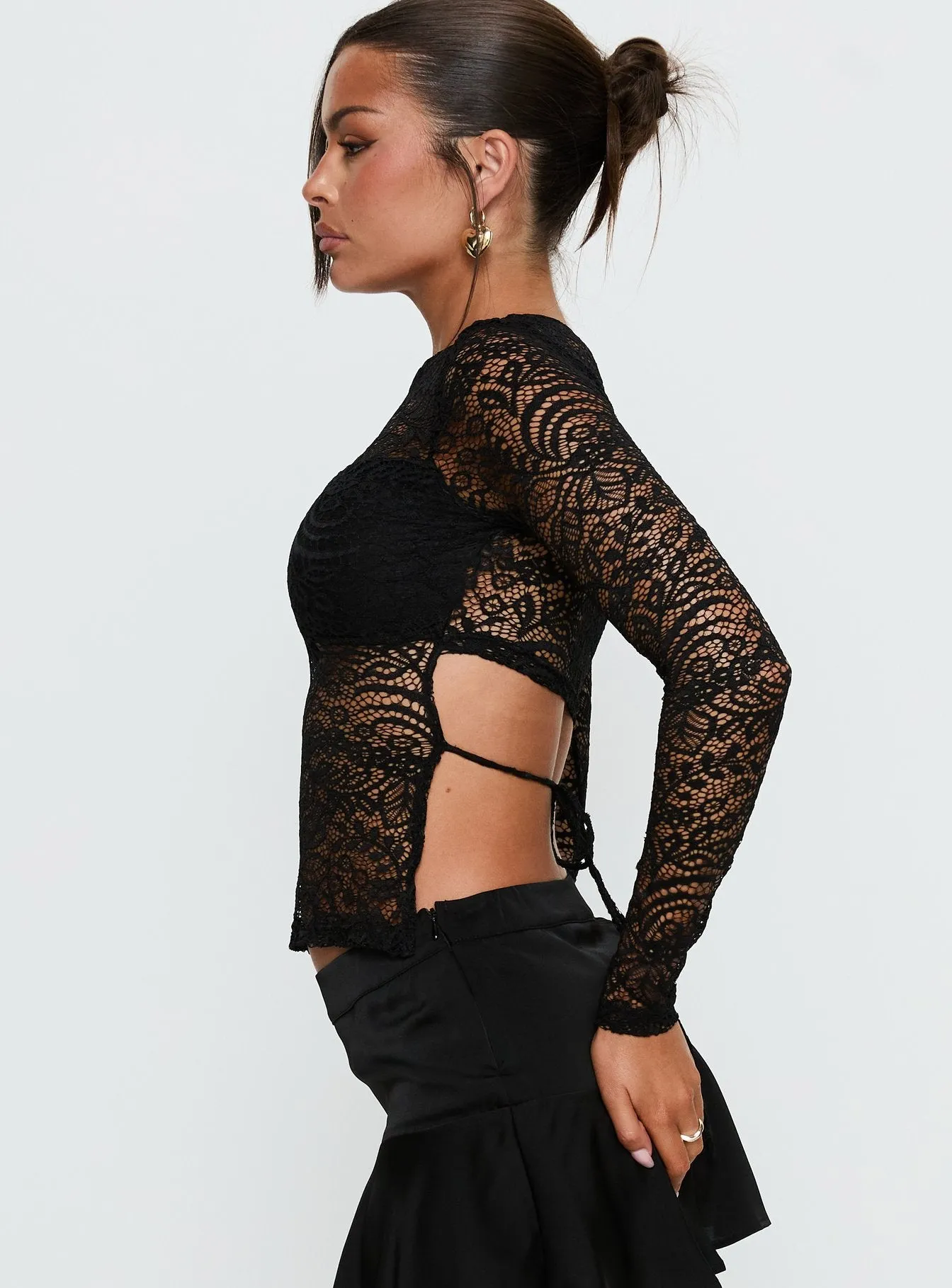 Uzo Long Sleeve Top Black Lace sold by Princess Polly product image thumbnail 3