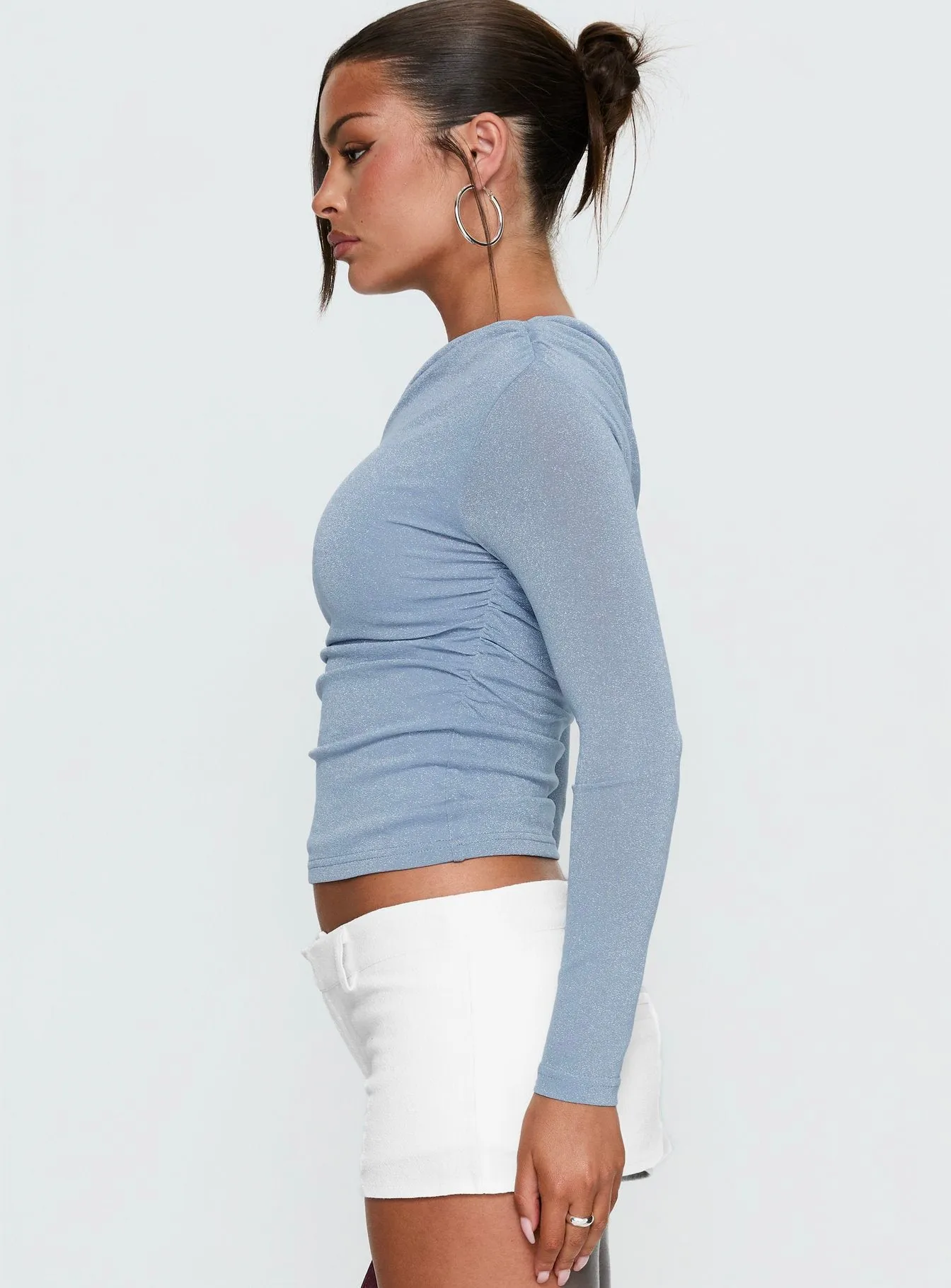 Beller Long Sleeve Top Blue Sparkle sold by Princess Polly product image thumbnail 3