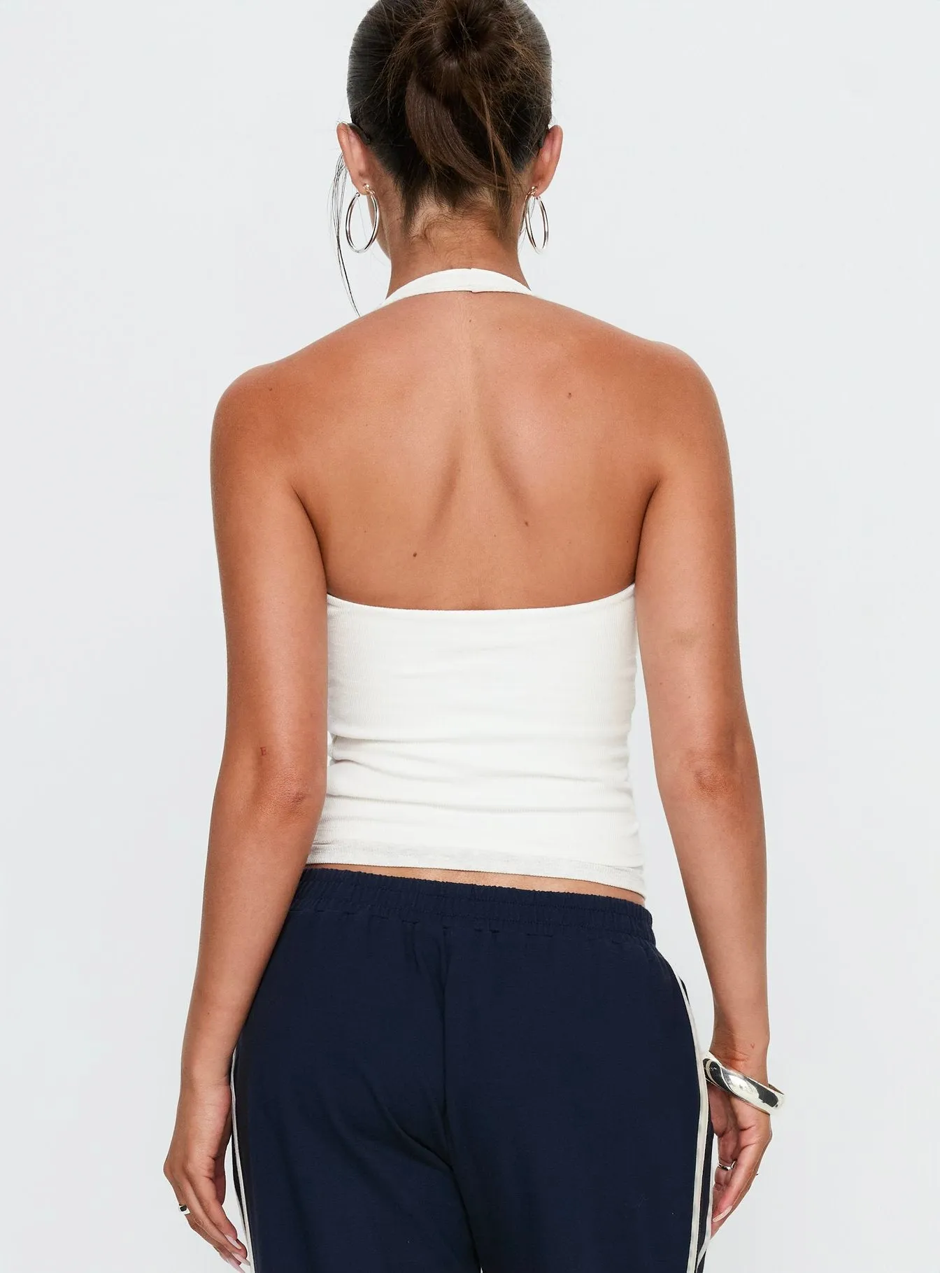 Debee Layered Halter Top White / Grey sold by Princess Polly product image thumbnail 5