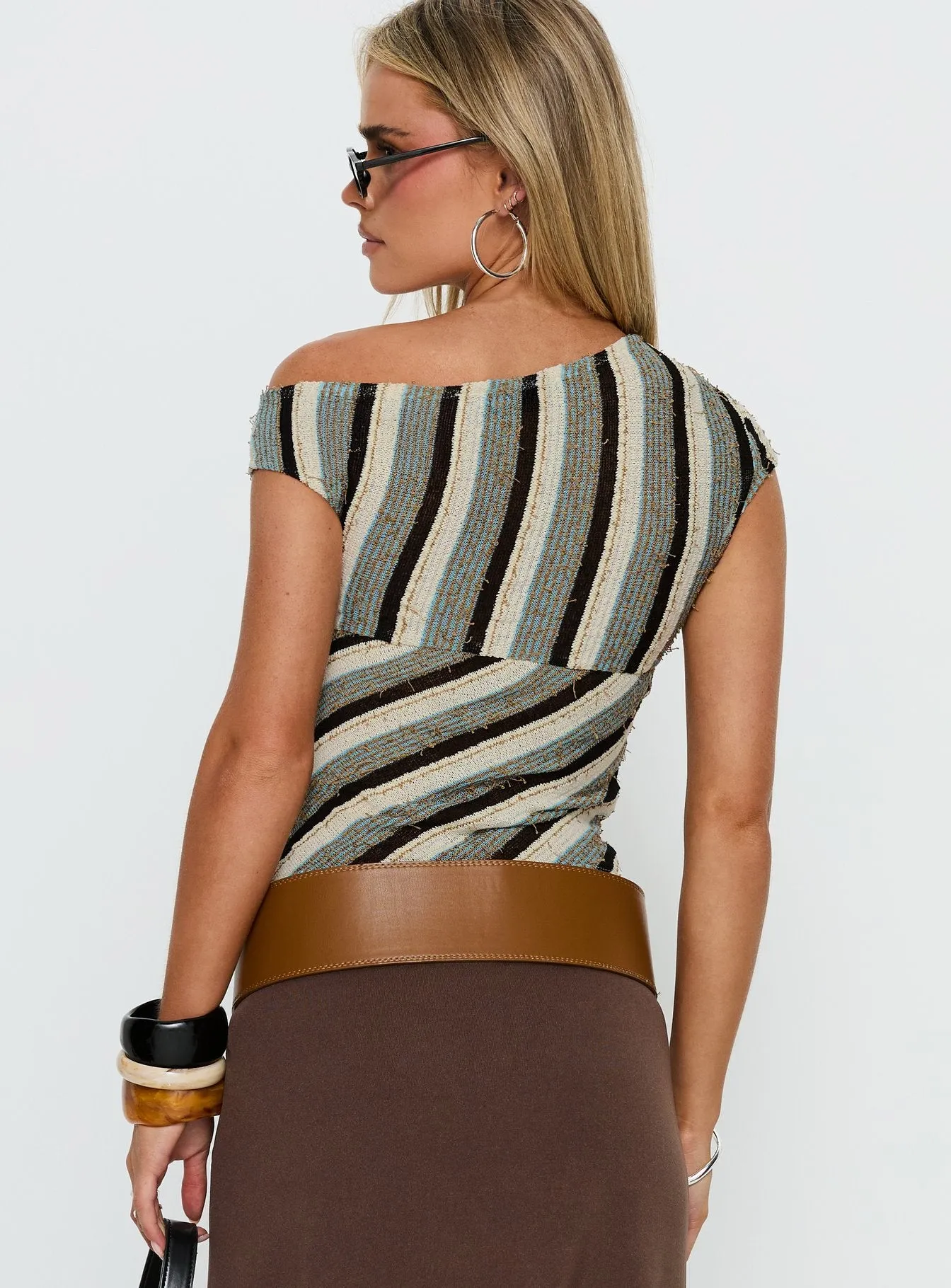 Darcia One Shoulder Top Multi Stripe sold by Princess Polly product image thumbnail 5