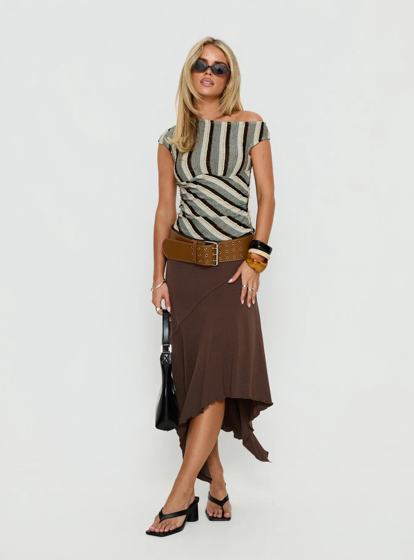 Darcia One Shoulder Top Multi Stripe sold by Princess Polly product image thumbnail 3