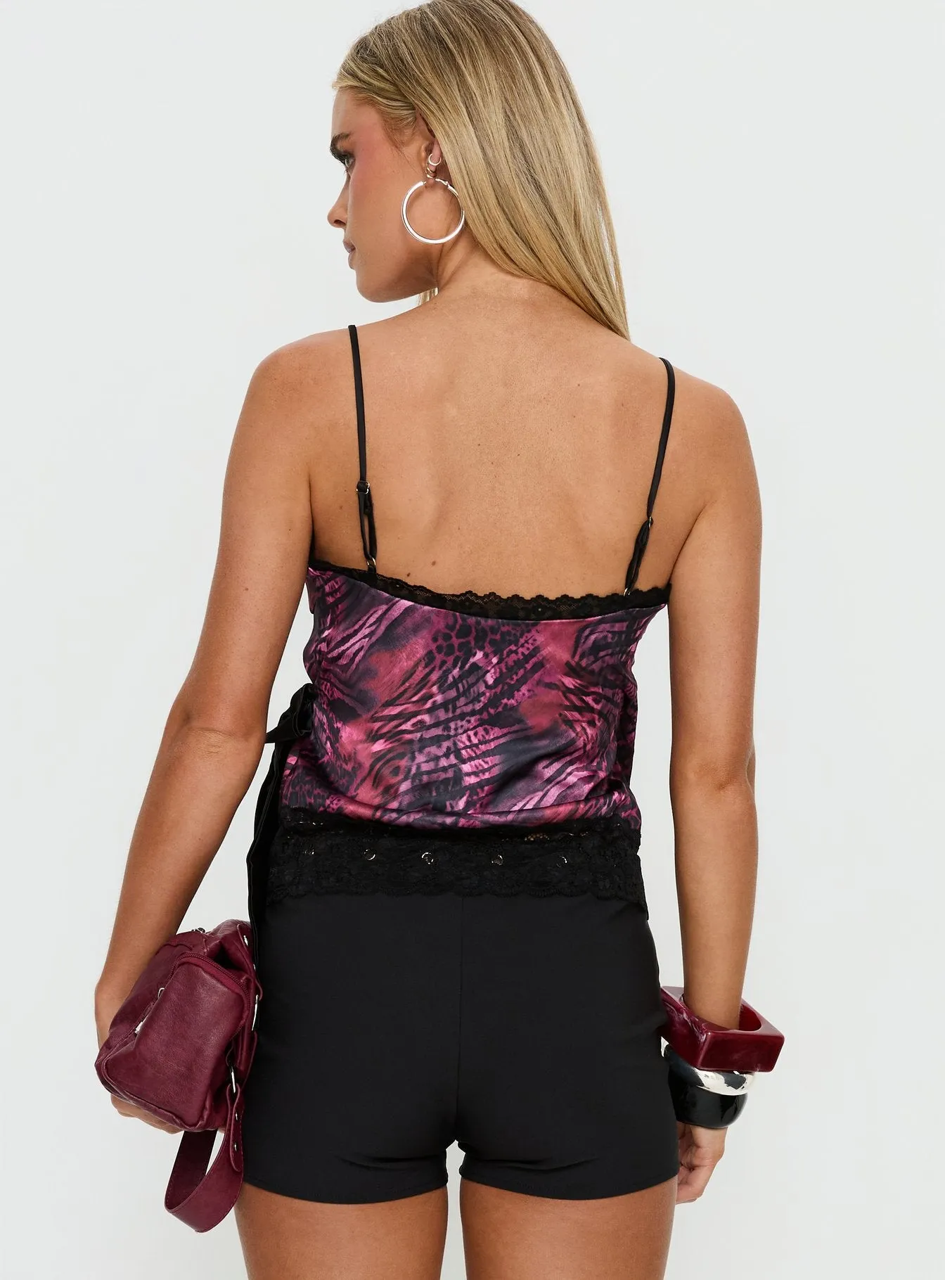 Felecia Lace Wrap Top Pink Multi sold by Princess Polly product image thumbnail 5