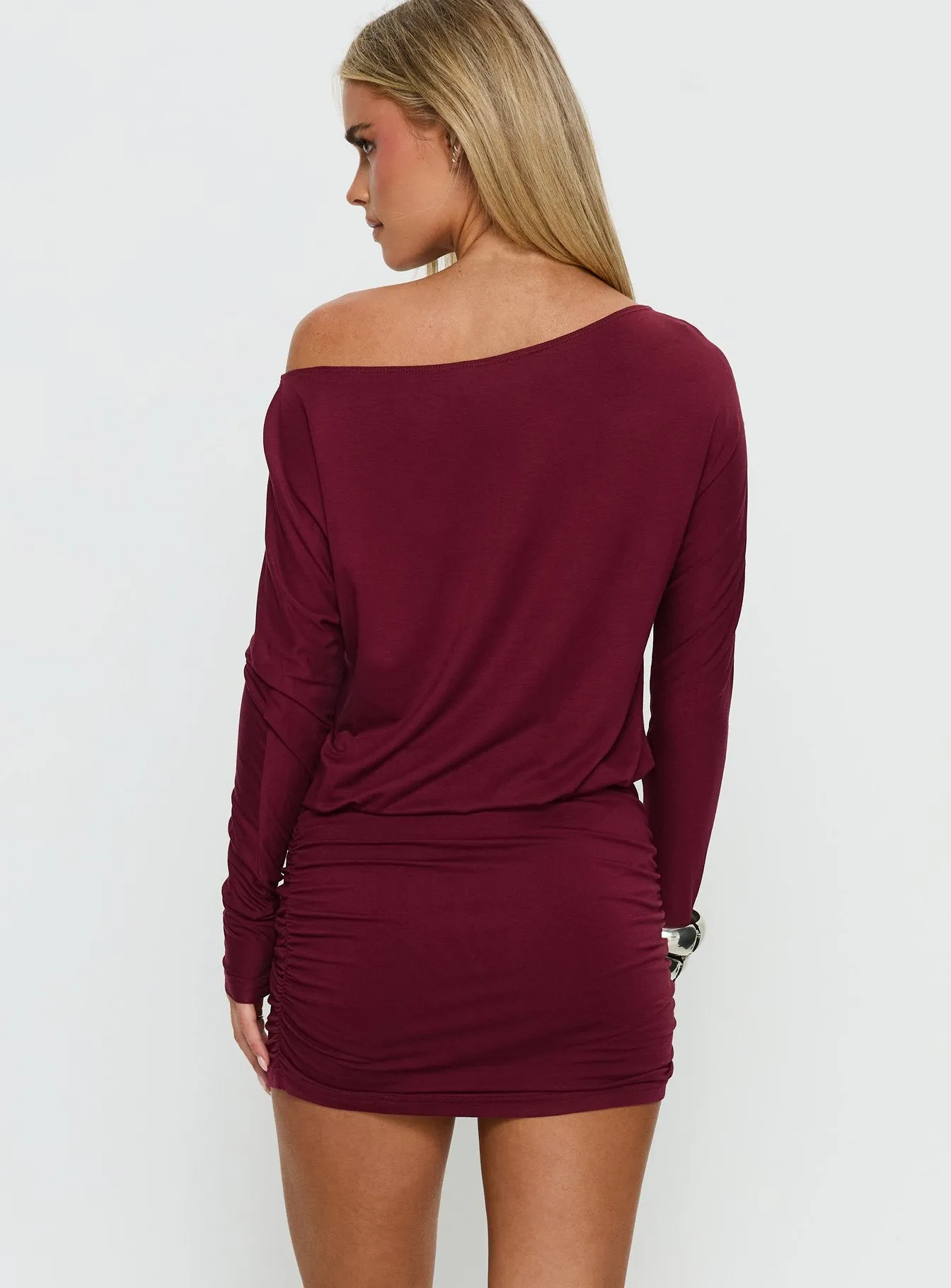 Kaitlinn Ruched Long Sleeve Playsuit Red sold by Princess Polly product image thumbnail 5