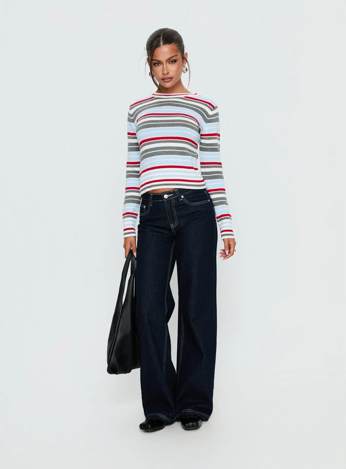 Briette Long Sleeve Top Blue / Red Stripe sold by Princess Polly product image thumbnail 2