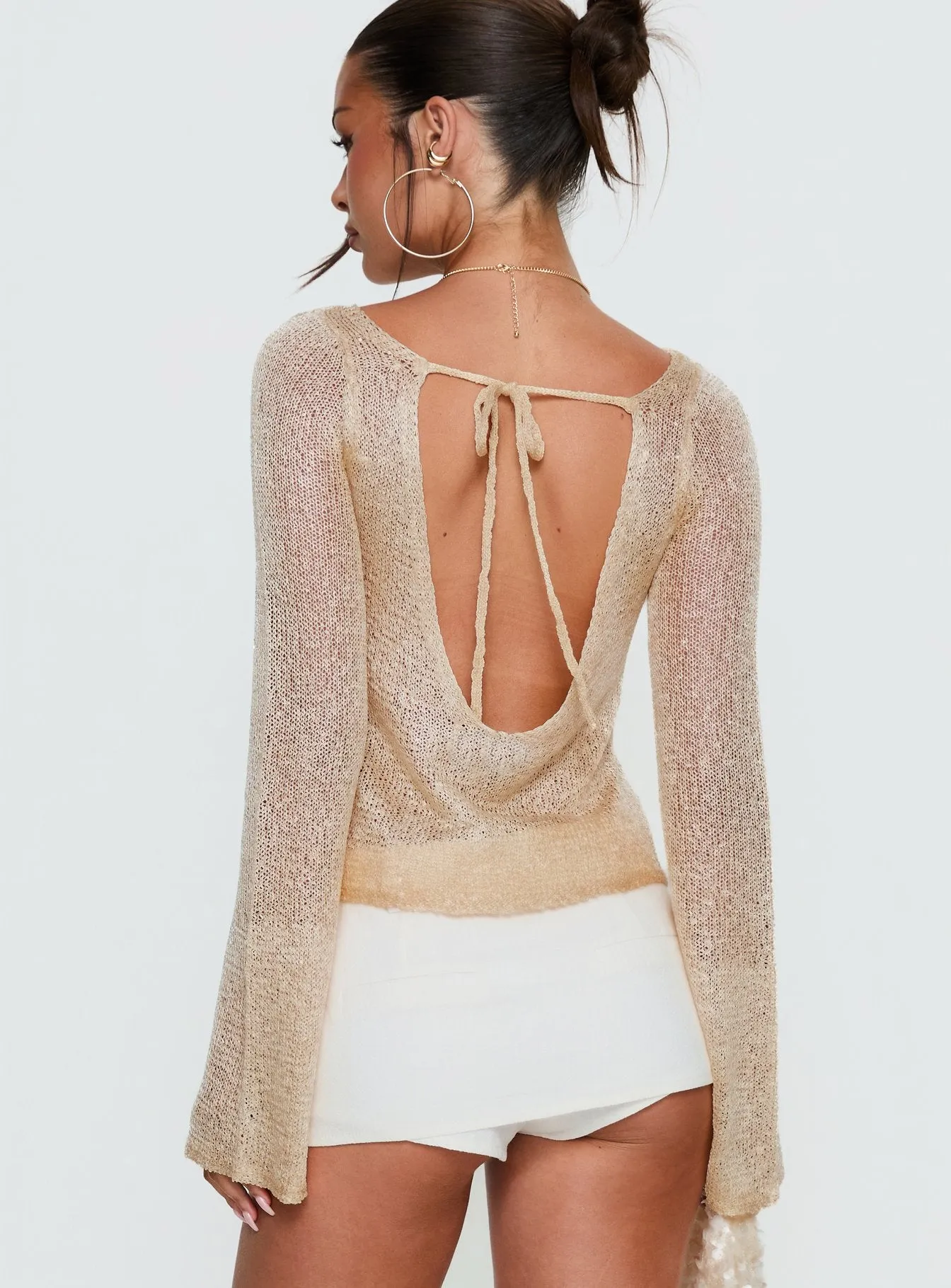 Evanne Long Sleeve Knit Top Champagne sold by Princess Polly product image thumbnail 4