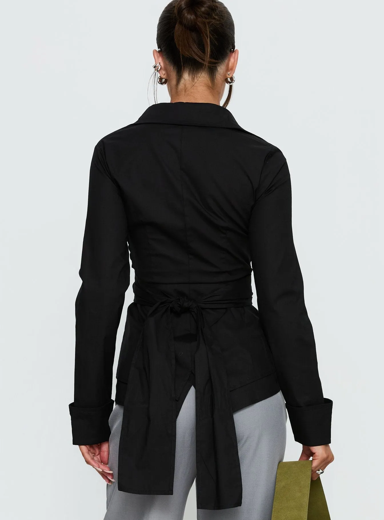 Shapeshifter Twist Long Sleeve Shirt Black sold by Princess Polly product image thumbnail 4