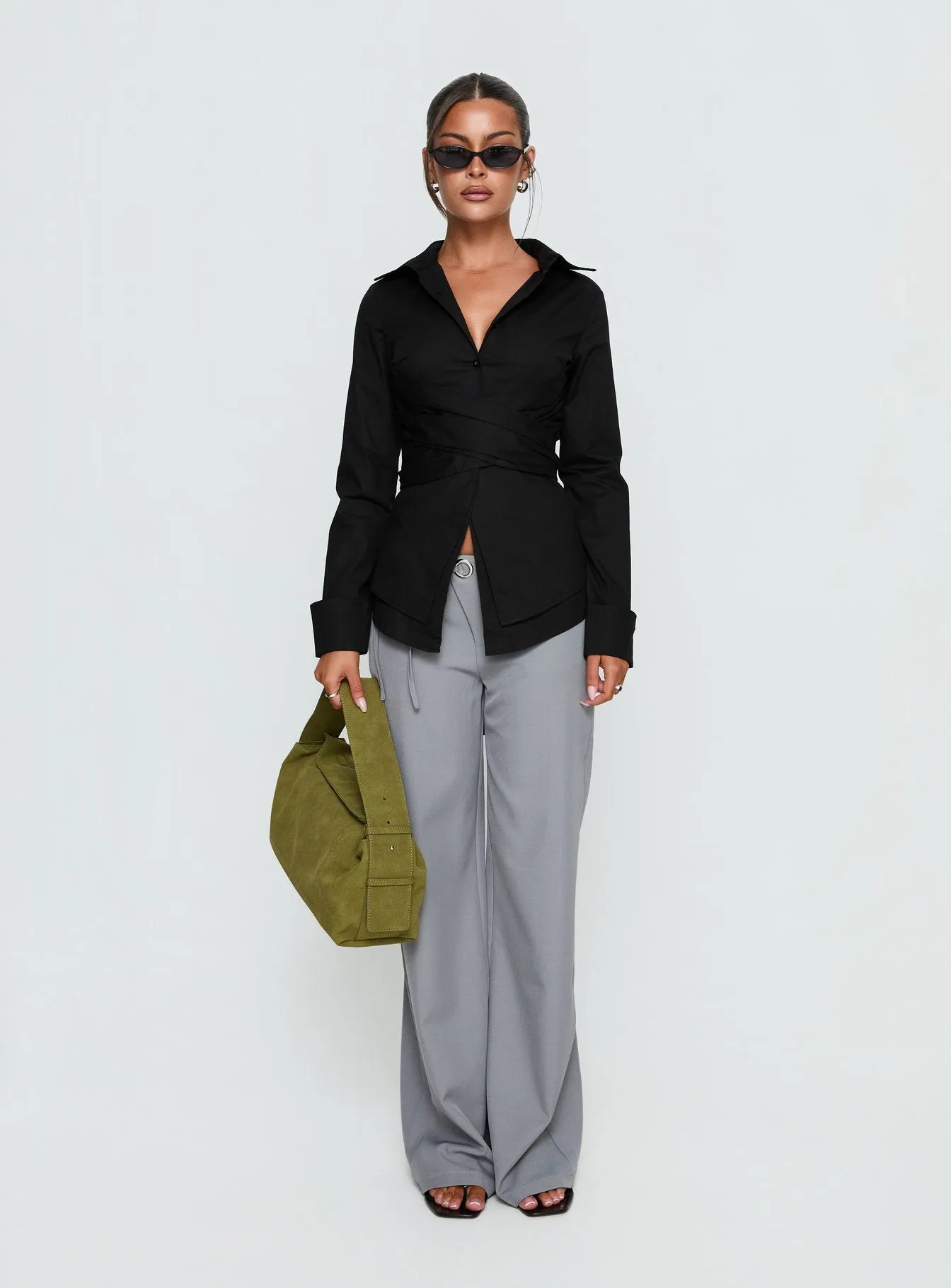 Shapeshifter Twist Long Sleeve Shirt Black sold by Princess Polly product image thumbnail 2