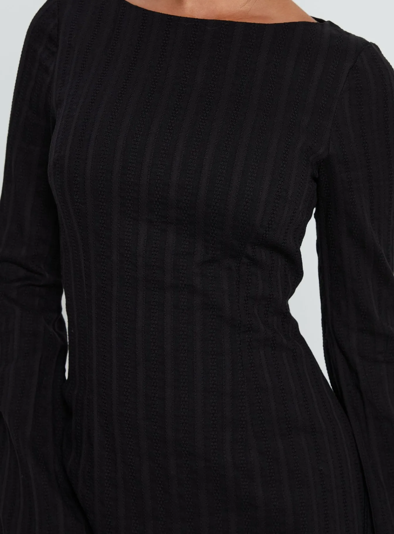 Alfalfa Long Sleeve Mini Dress Black sold by Princess Polly product image thumbnail 5