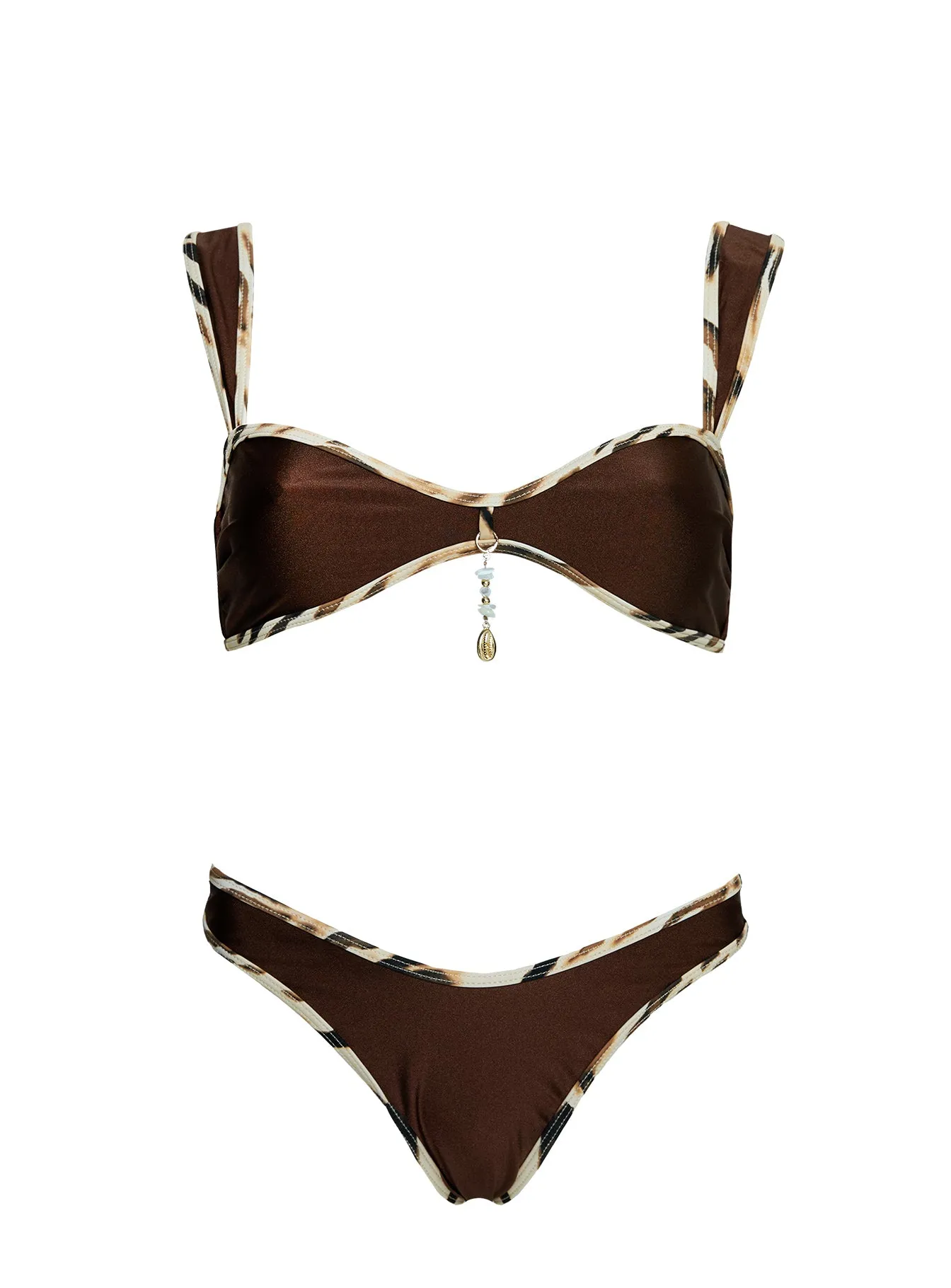 Romola Scoop Bikini Top Brown Multi sold by Princess Polly product image thumbnail 5