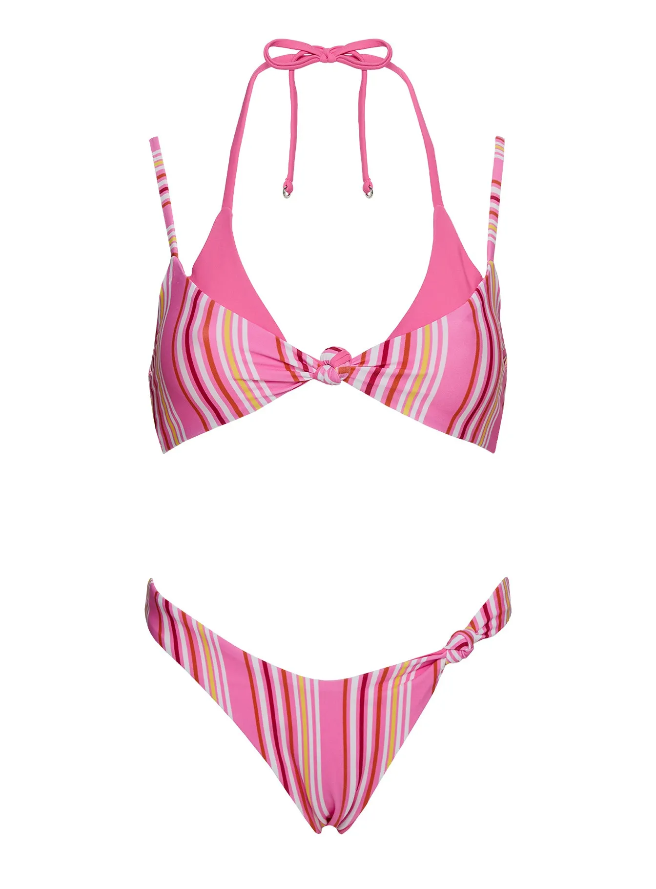 Melesa Knotted Cheeky Bikini Bottom Pink Stripe sold by Princess Polly product image thumbnail 5
