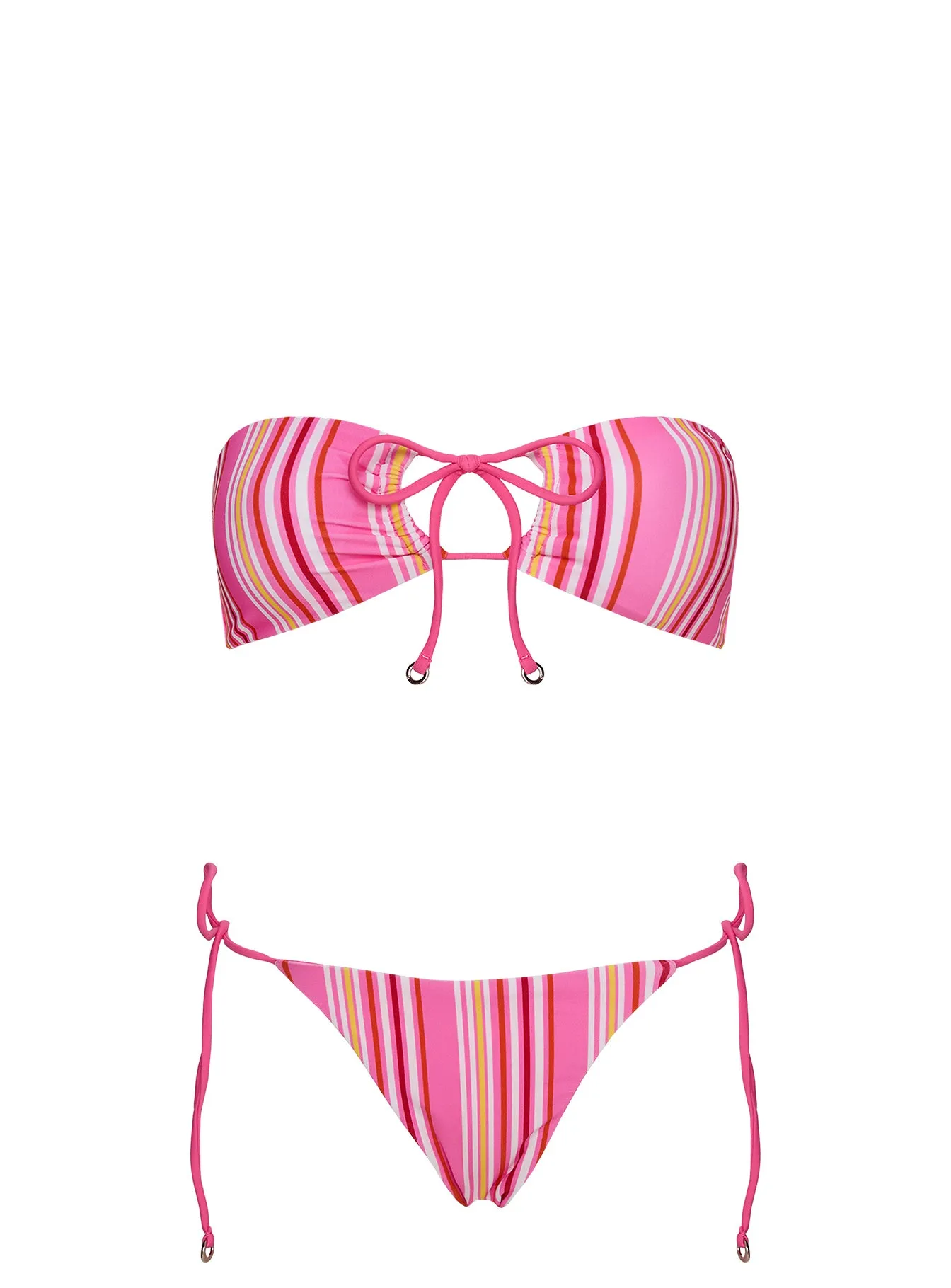 Tropical Vibes Bandeau Bikini Top Pink Stripe sold by Princess Polly product image thumbnail 5