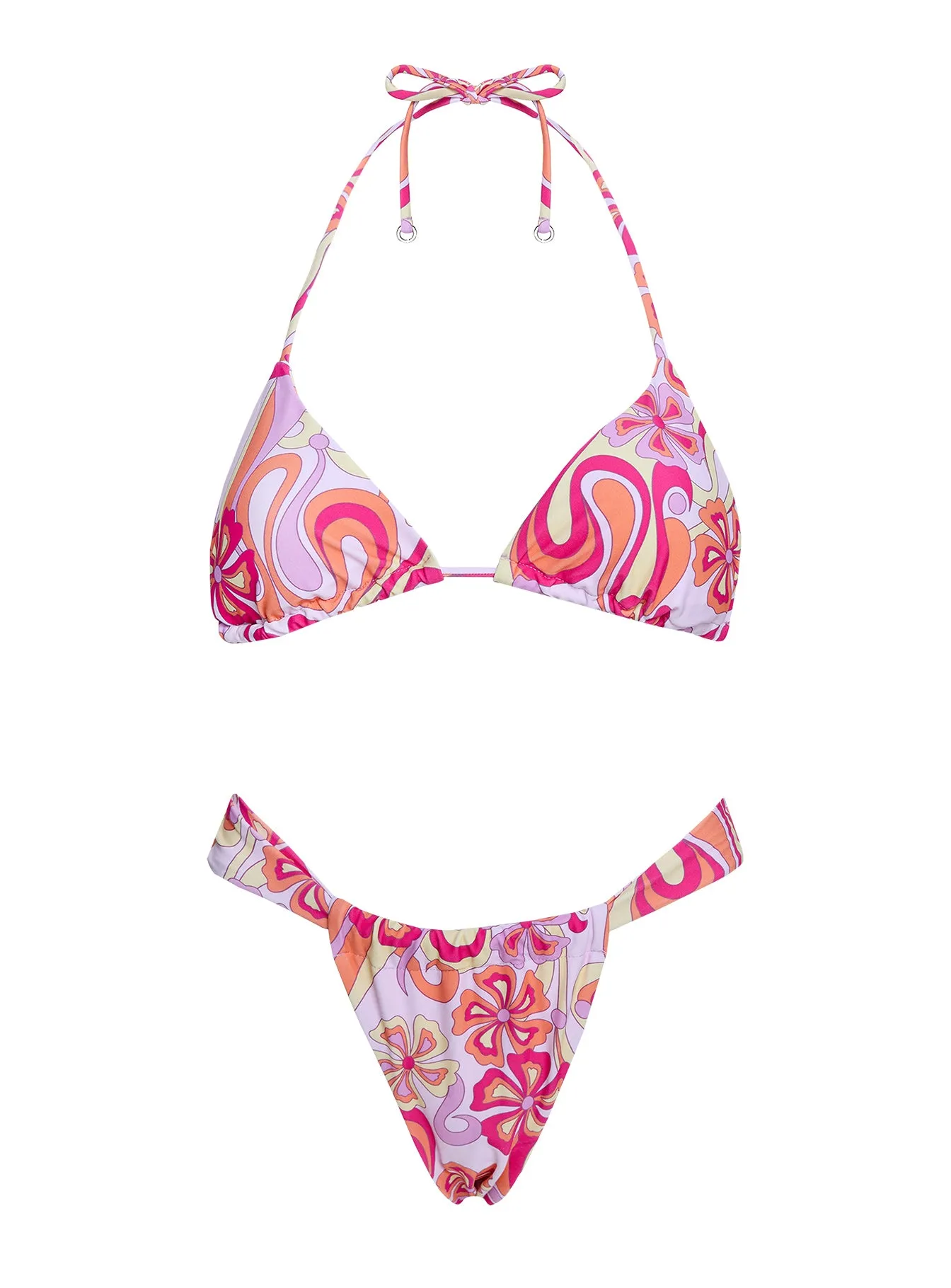 Jenner Triangle Bikini Top Pink Retro Floral sold by Princess Polly product image thumbnail 5