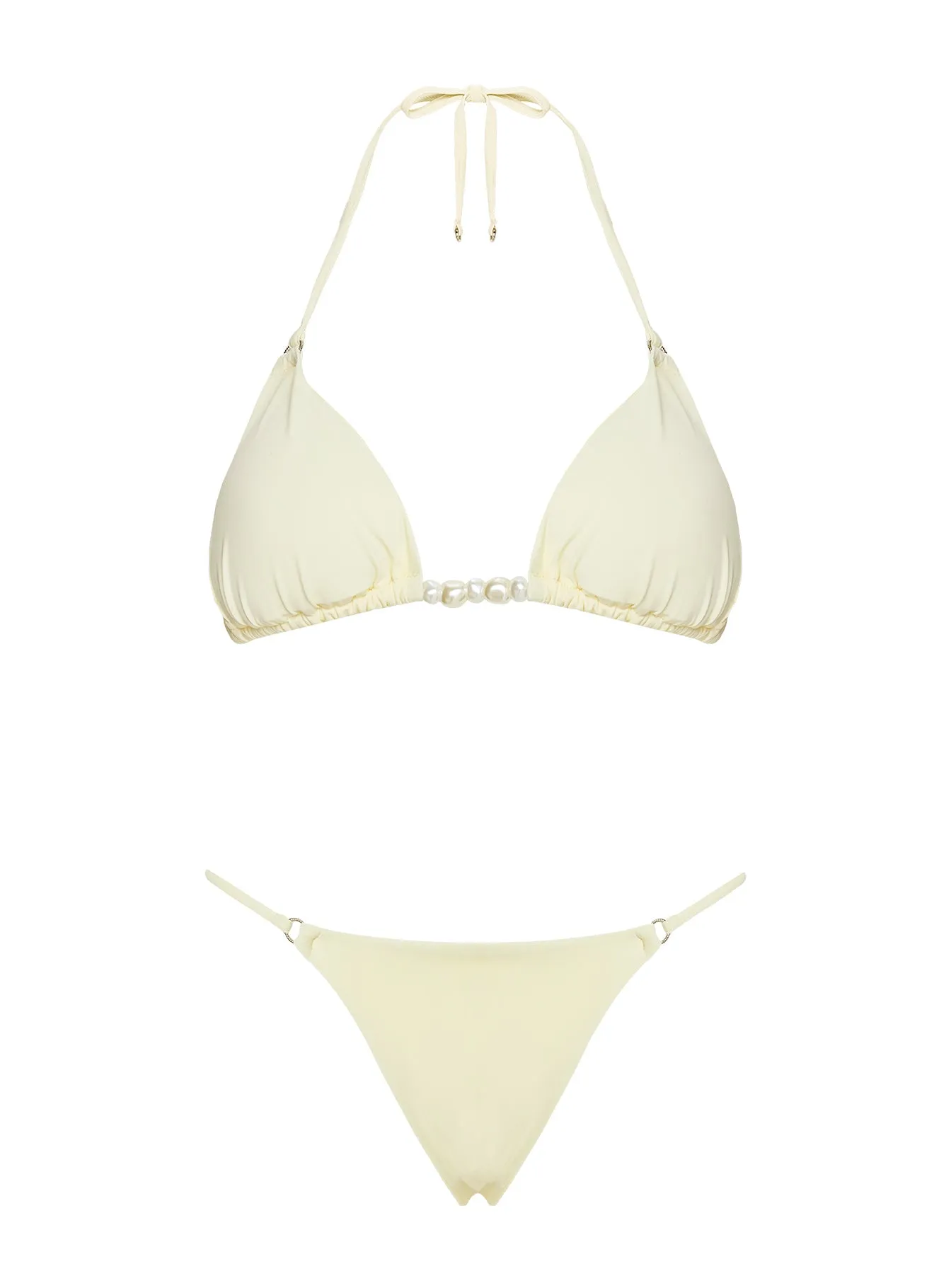 Adrah Beaded Triangle Bikini Top Yellow sold by Princess Polly product image thumbnail 5