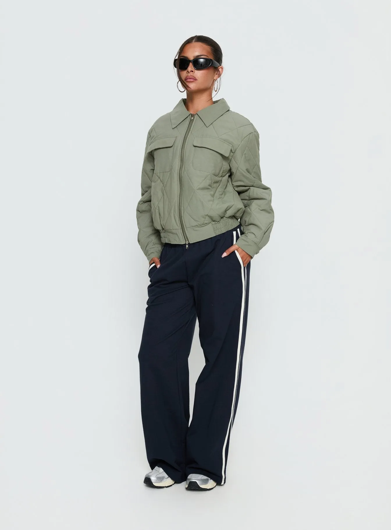 Denvar Quilted Bomber Jacket Green sold by Princess Polly product image thumbnail 3