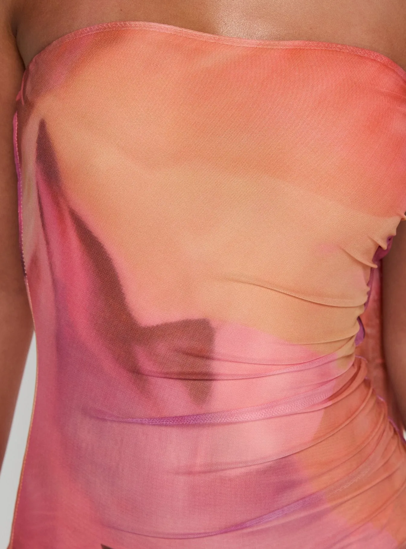 Davynn Scarf Detail Strapless Maxi Dress Pink Multi sold by Princess Polly product image thumbnail 5