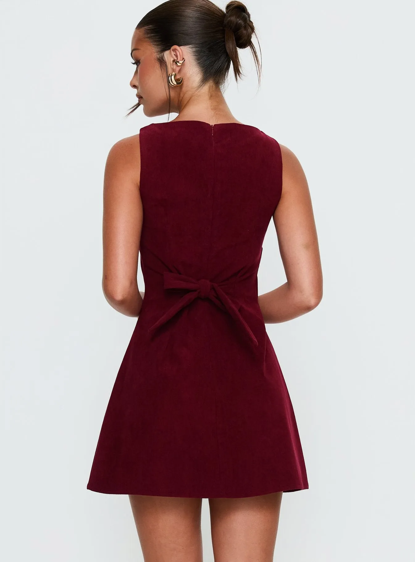 Alfalfa Corduroy Mini Dress Cherry sold by Princess Polly product image thumbnail 5