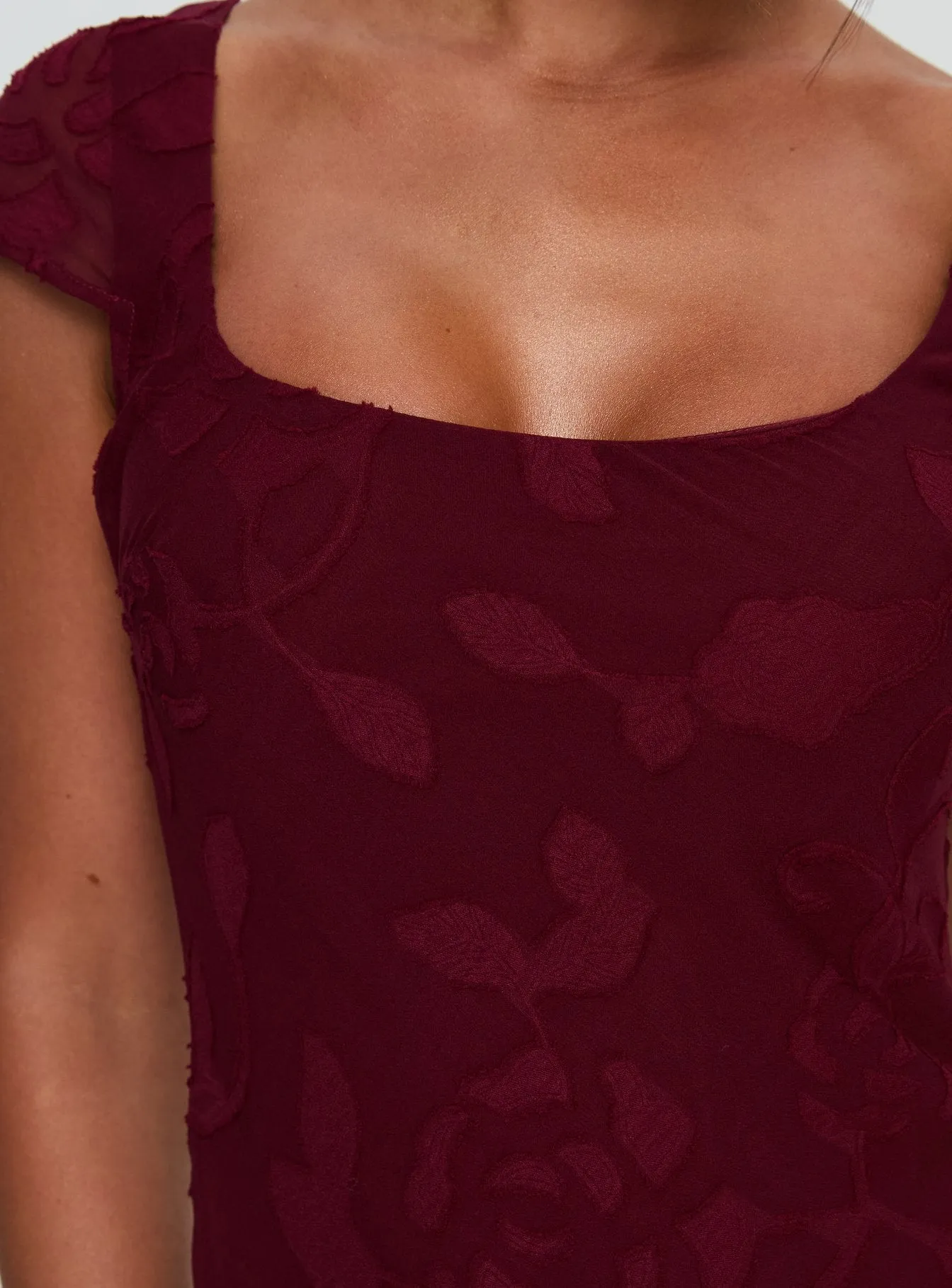 Lucienna Mini Dress Burgundy Floral sold by Princess Polly product image thumbnail 5