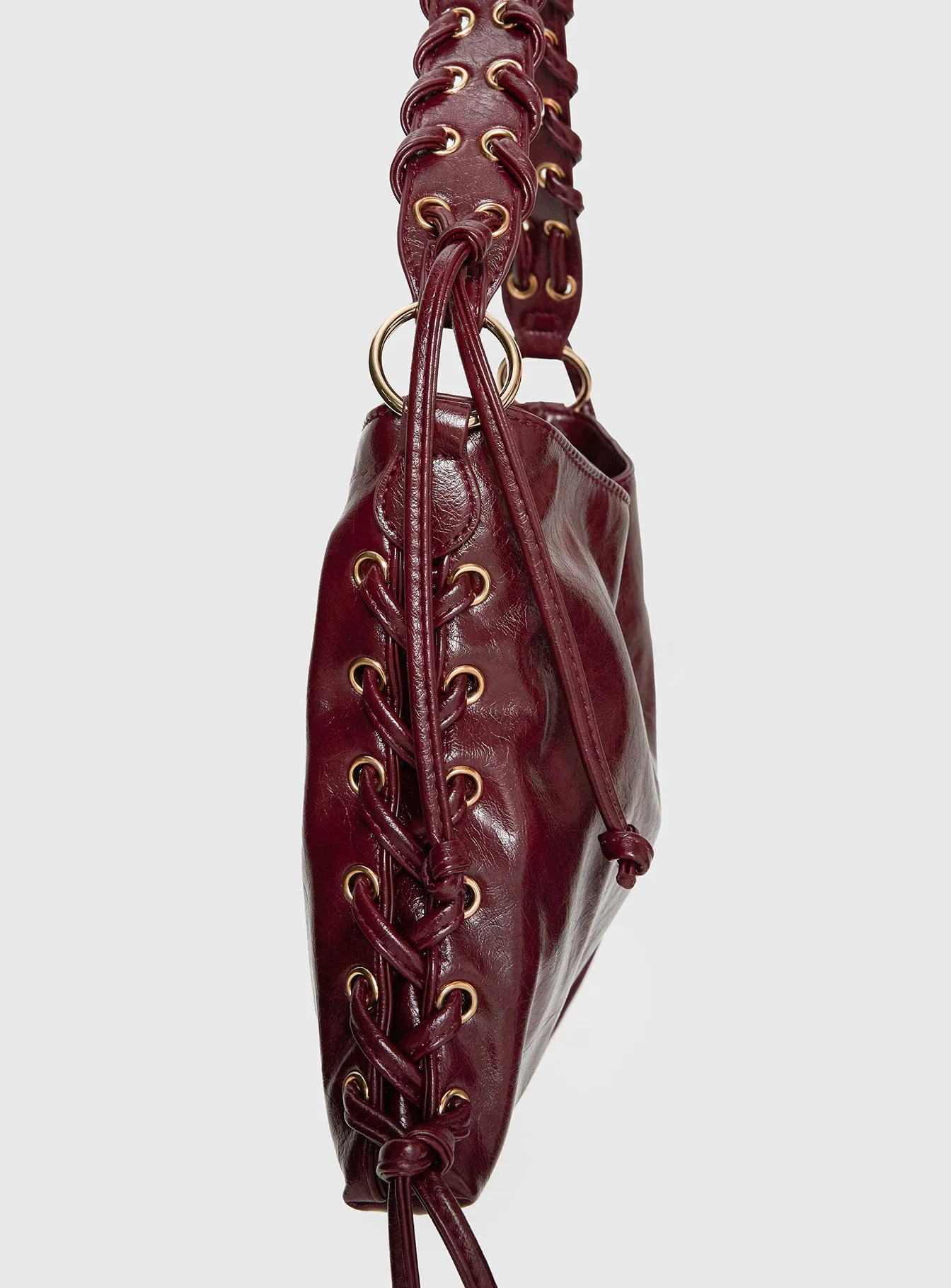 Amadea Tie Detail Shoulder Bag Burgundy sold by Princess Polly product image thumbnail 5