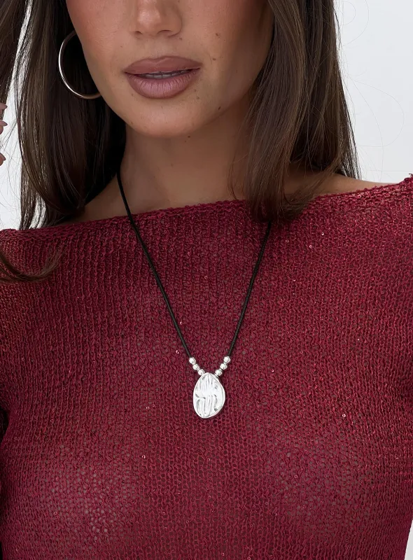 Mayve Cord Necklace Silver sold by Princess Polly