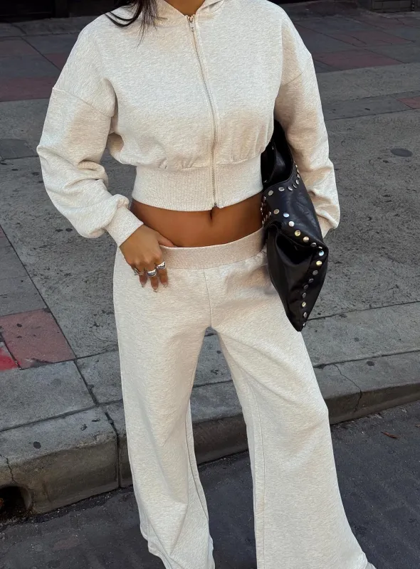 Daytime Cropped Blouson Hoodie Snow Marle sold by Princess Polly