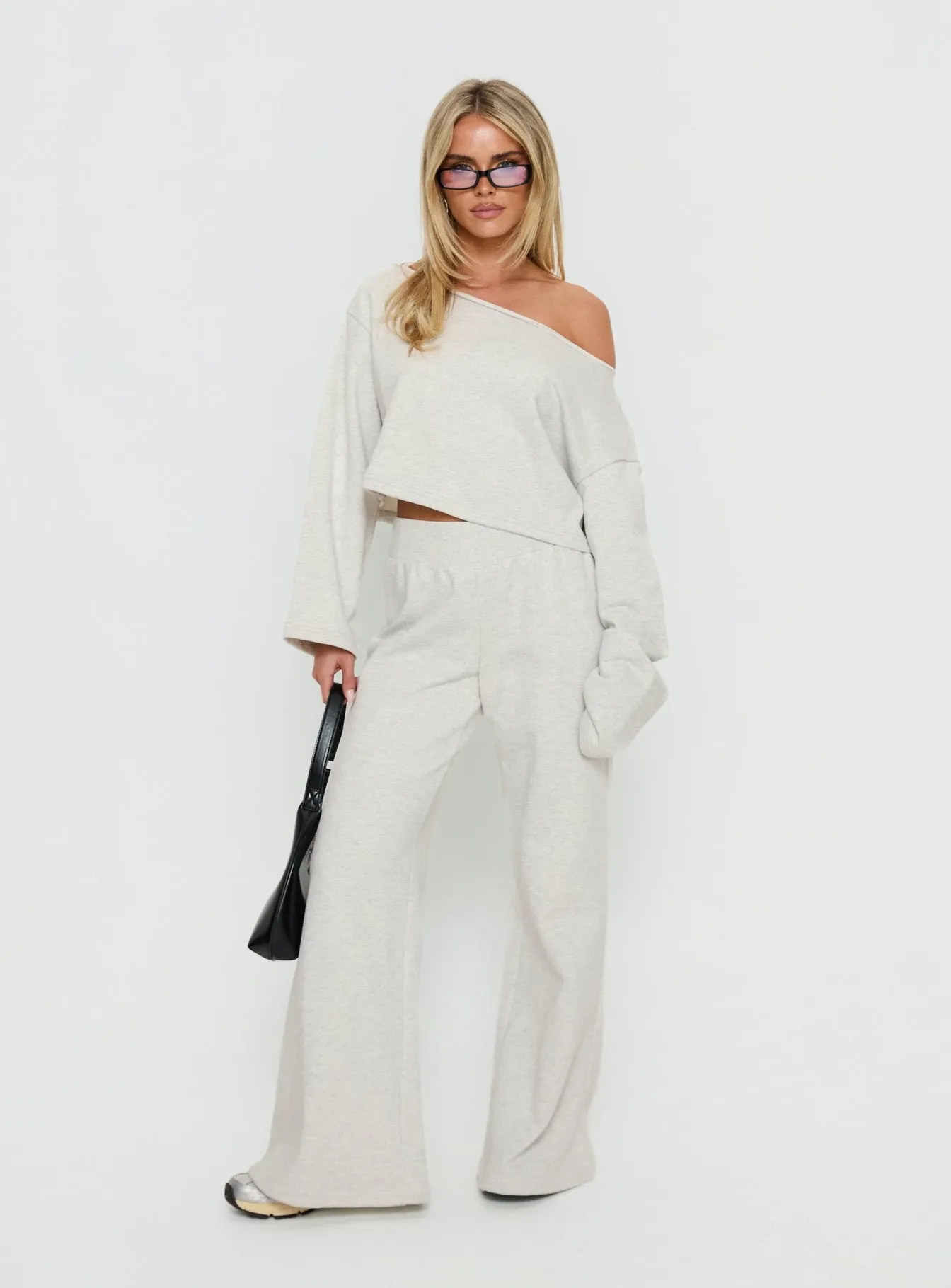 Peaks Flared Track Pants Snow Marle sold by Princess Polly product image thumbnail 3