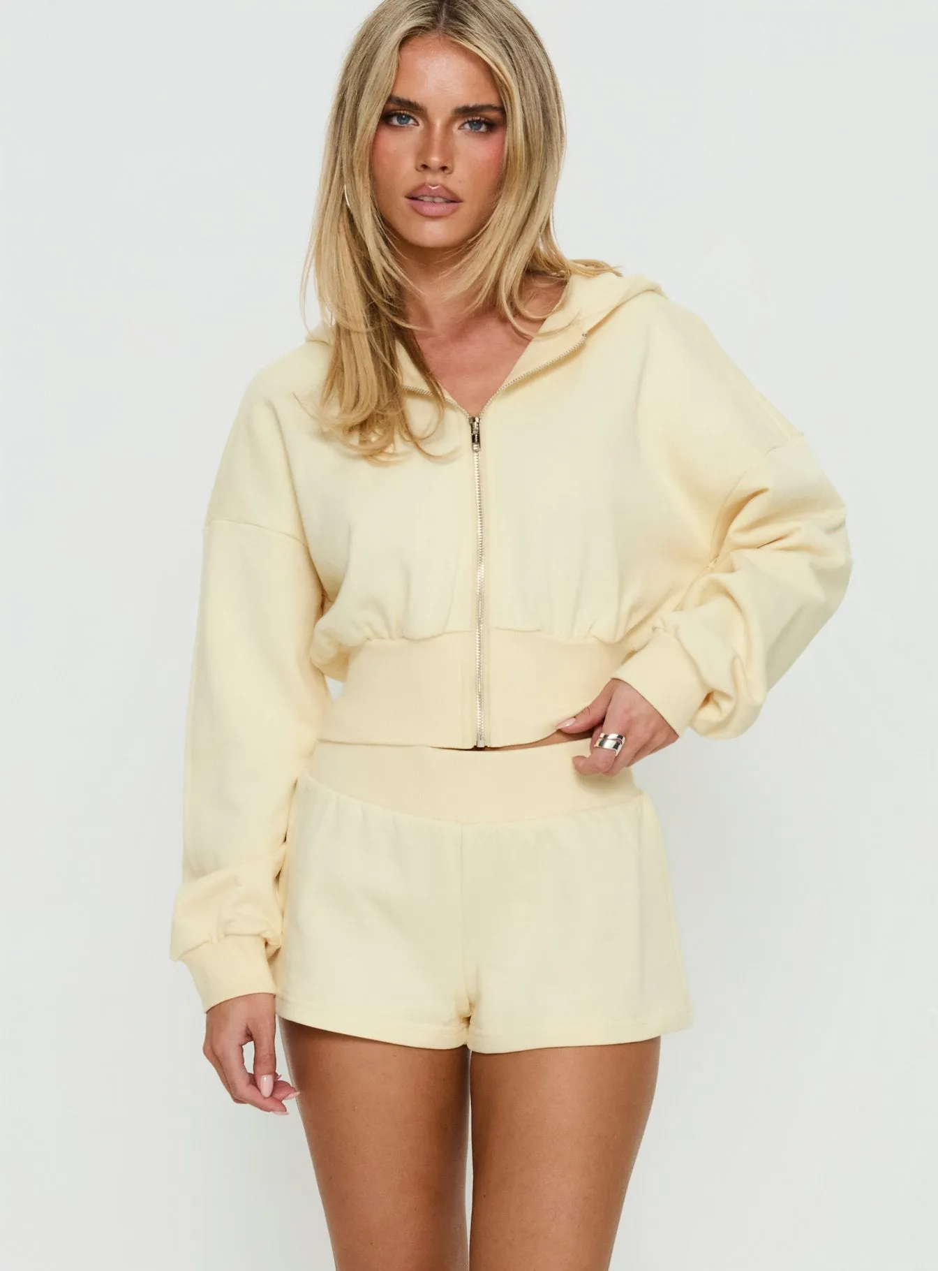 Daybreak Rib Waist Shorts Buttercream sold by Princess Polly product image thumbnail 2