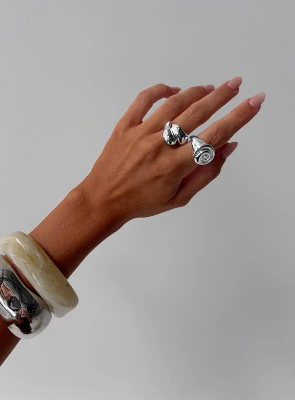 Broken Hearts Club Ring Pack Silver sold by Princess Polly