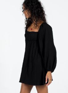 Let's Dance Mini Long Sleeve Dress Black sold by Princess Polly