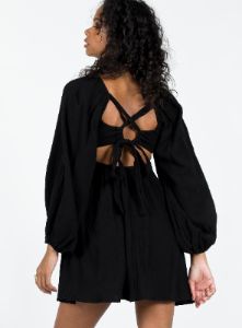 Let's Dance Mini Long Sleeve Dress Black sold by Princess Polly