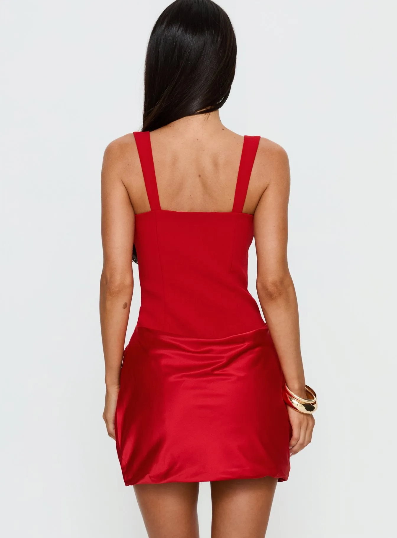 Ryana Corset Drape Mini Dress Red sold by Princess Polly product image thumbnail 5