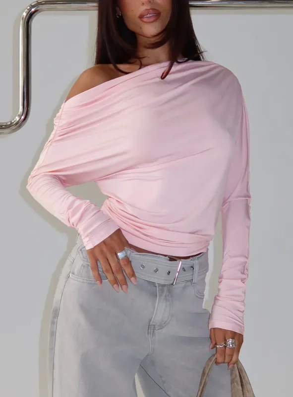 Party Hour Off Shoulder Top Pink sold by Princess Polly