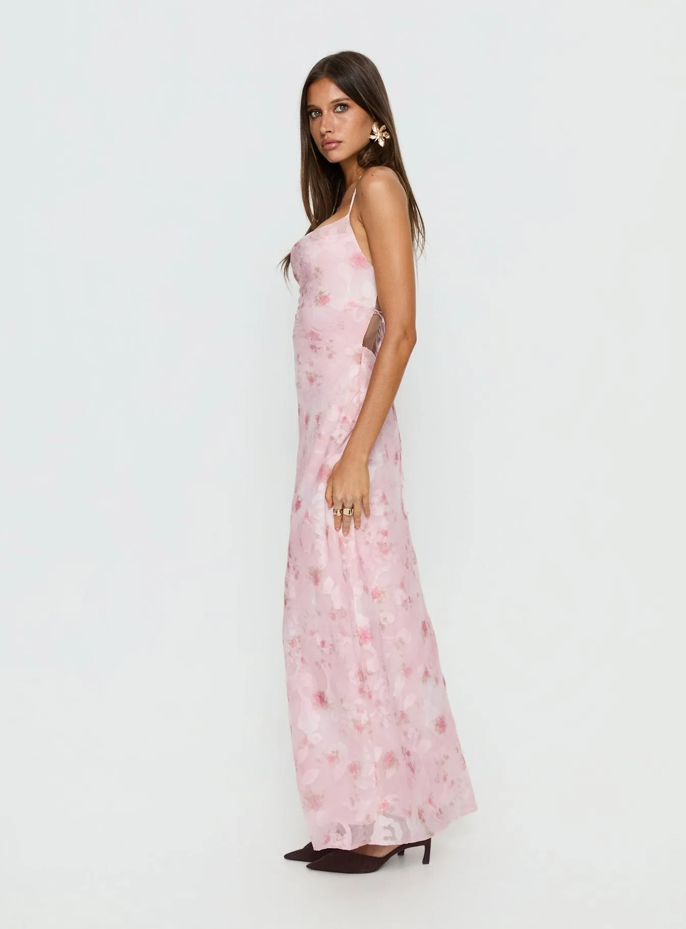 Celena Maxi Dress Pink Floral Burnout sold by Princess Polly product image thumbnail 4