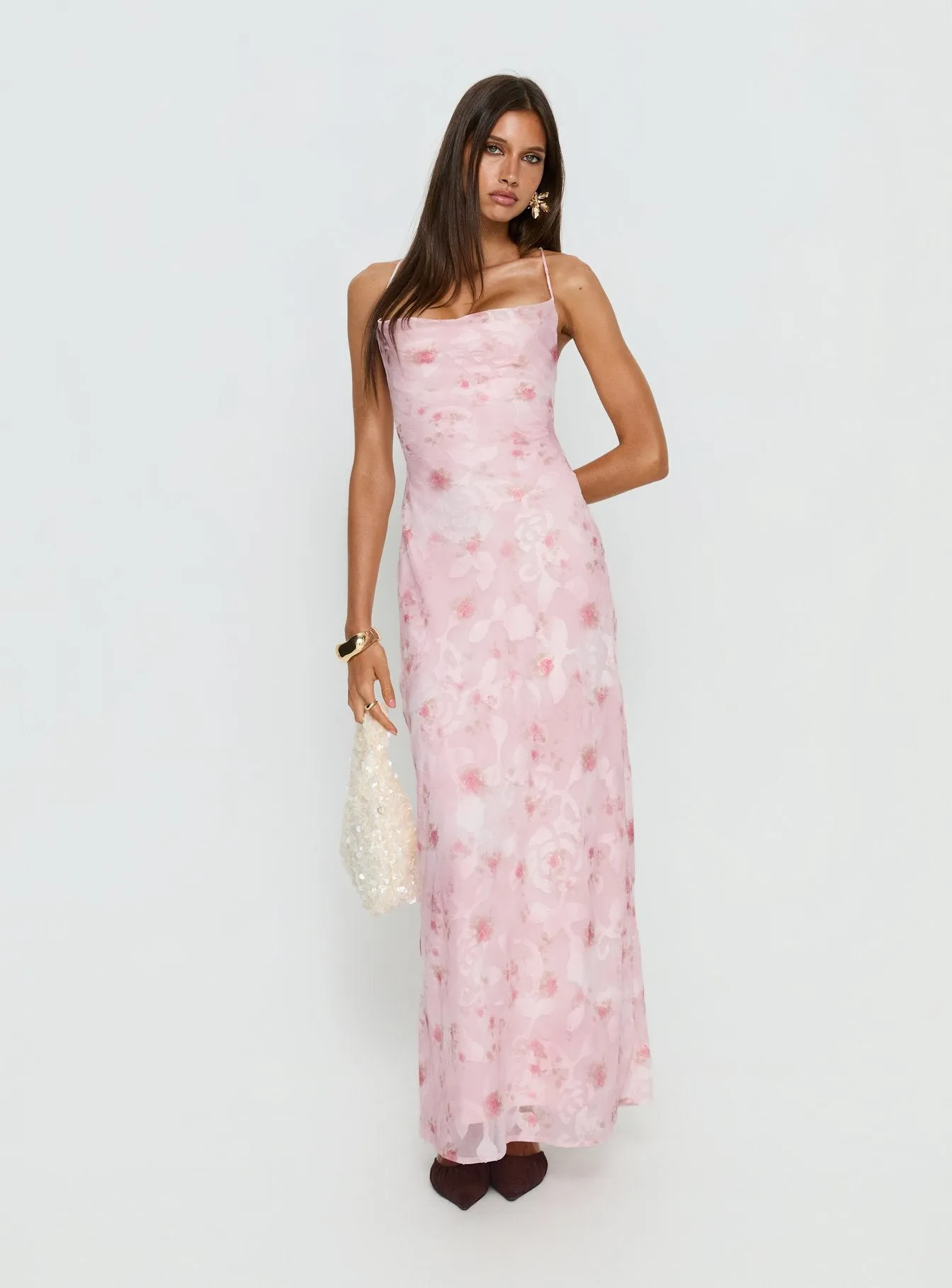 Celena Maxi Dress Pink Floral Burnout sold by Princess Polly product image thumbnail 2