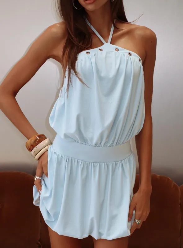 Sunnee Eyelet Detail Playsuit Icy Blue sold by Princess Polly