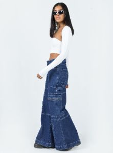 The Ragged Priest Clacker Jean Mid Blue Denim sold by Princess Polly