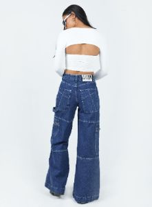 The Ragged Priest Clacker Jean Mid Blue Denim sold by Princess Polly